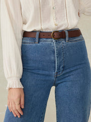 Women's Leather Belt - Saddle Brown