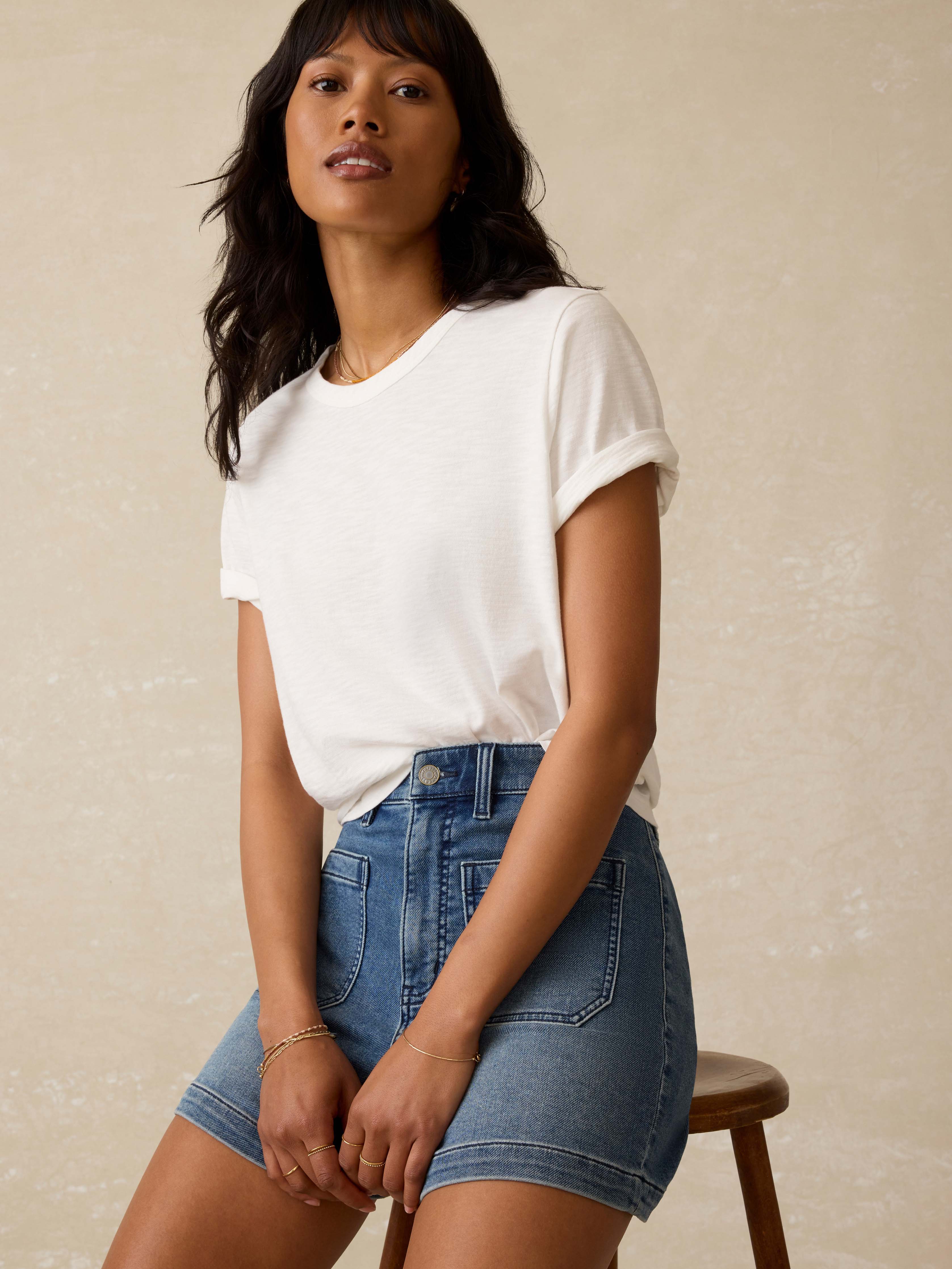 Sunwashed Regenerative Essential Tee - White