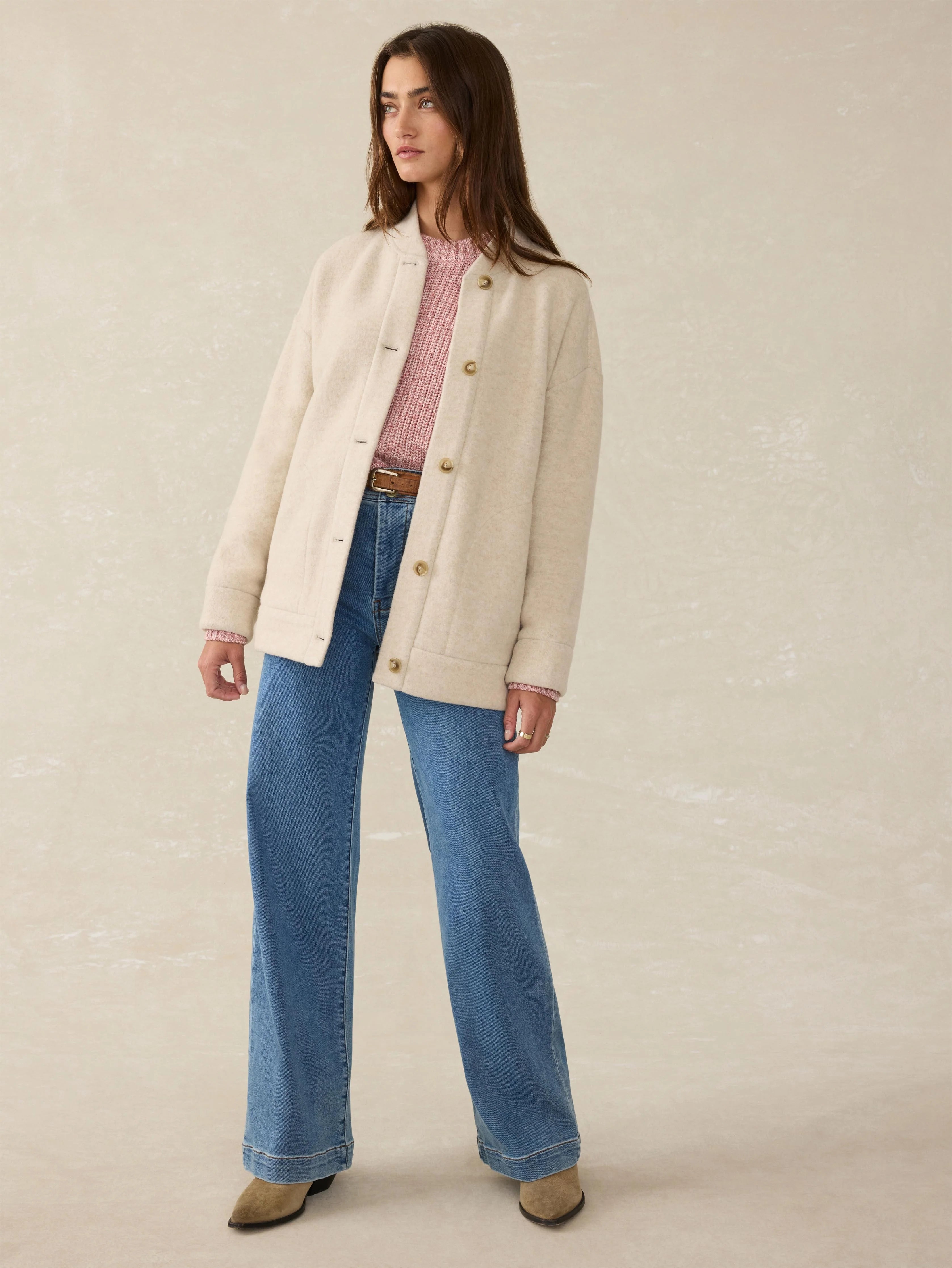 Pacific Knit Jacket - Oat Melange