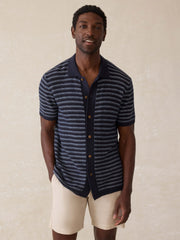 Short-Sleeve Sweater Shirt - Northern Depths Stripe