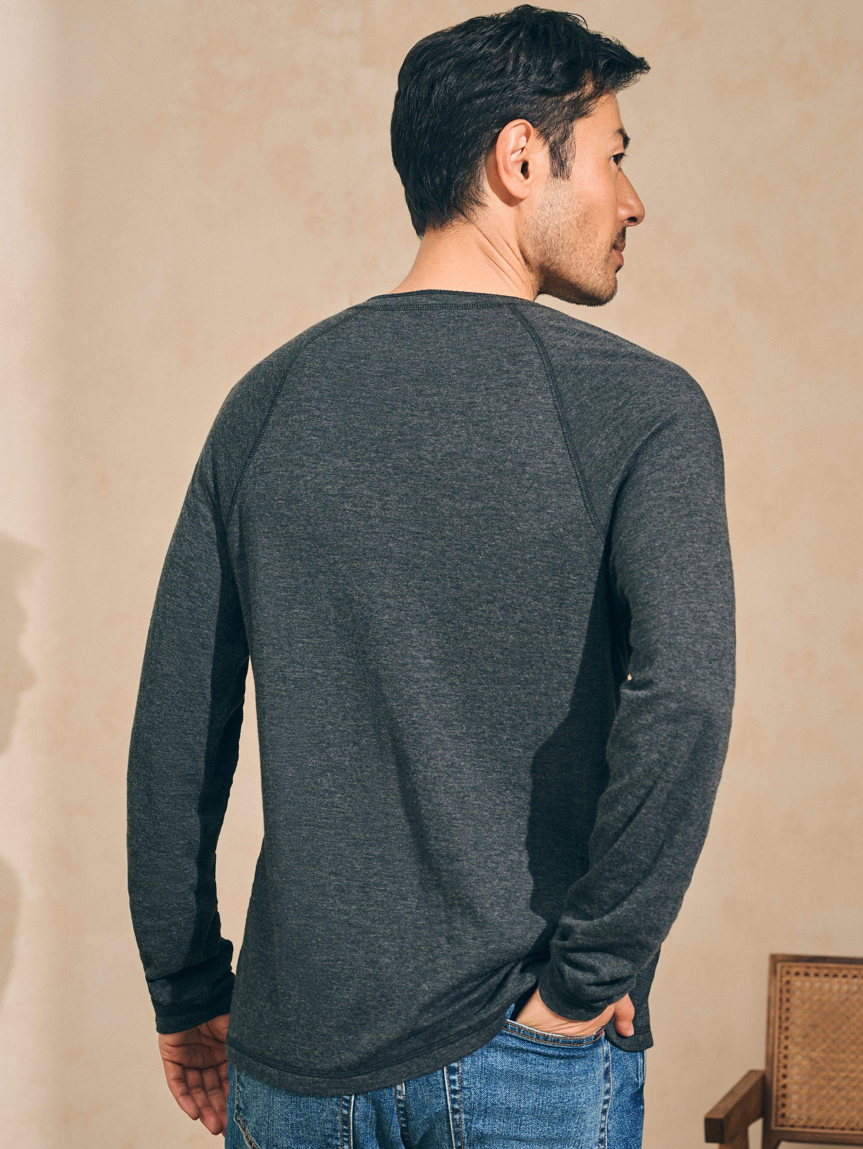 Long-Sleeve Newport Cloud Henley (Tall) - Charcoal Heather