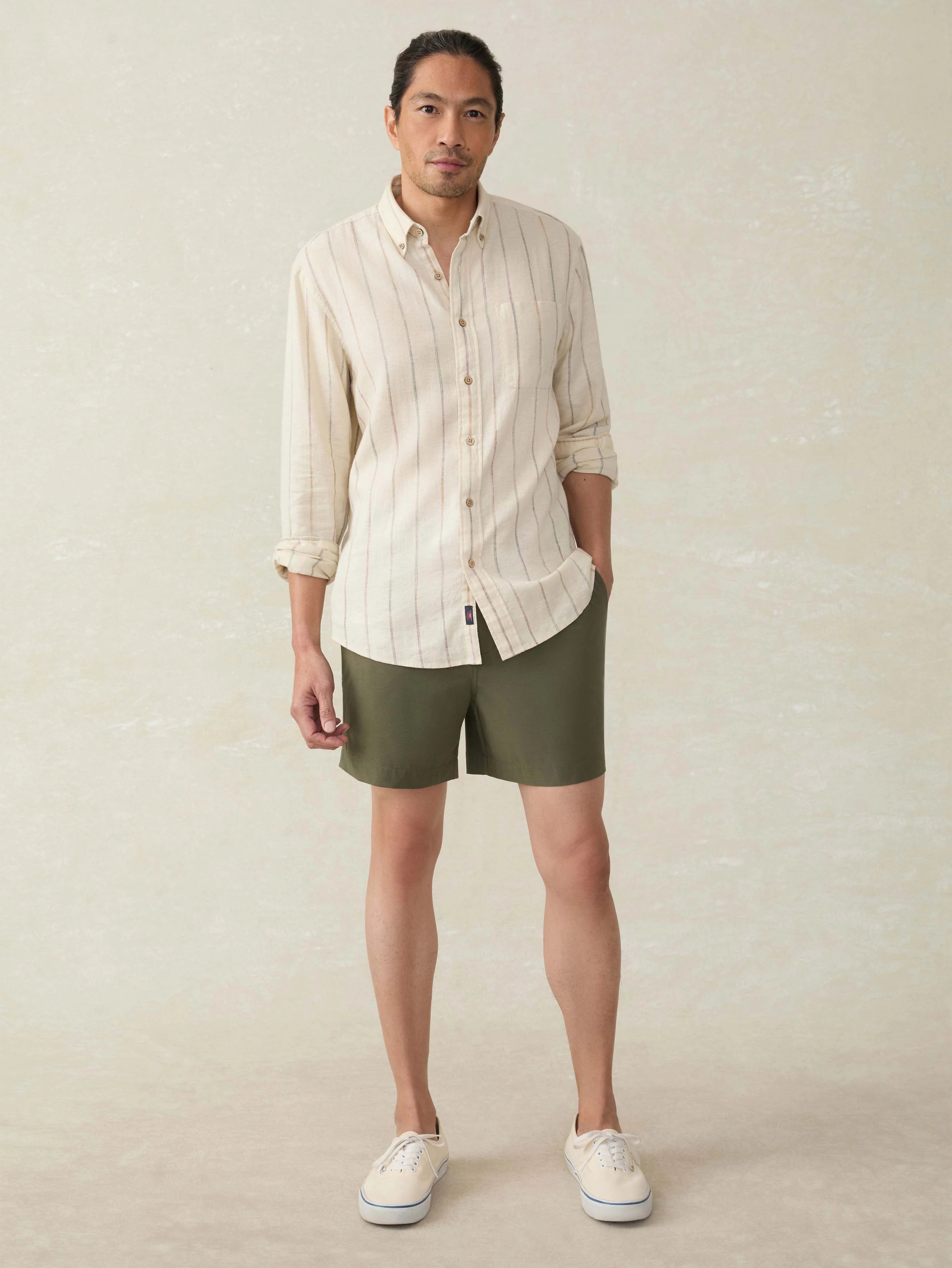 Long-Sleeve Breeze Shirt - Cloud Beach Stripe