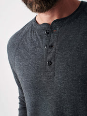 Long-Sleeve Newport Cloud Henley (Tall) - Charcoal