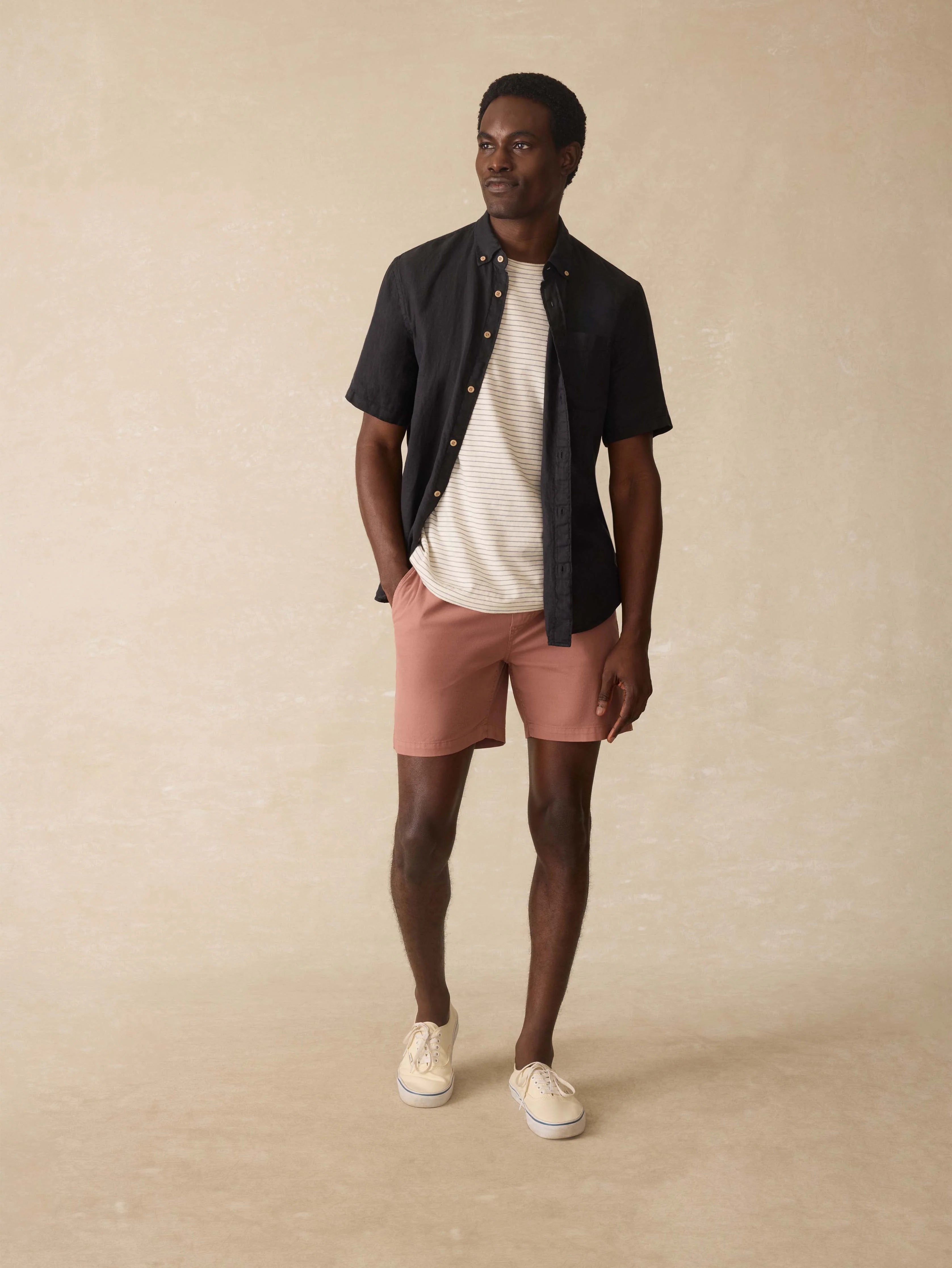 Short Sleeve Laguna Linen Shirt - Ridge Black
