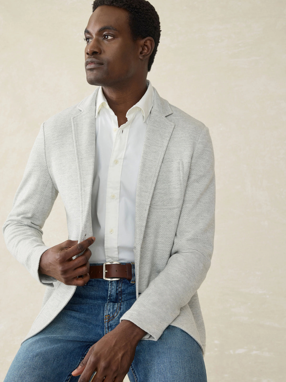 Inlet Knit Blazer - Heather Grey