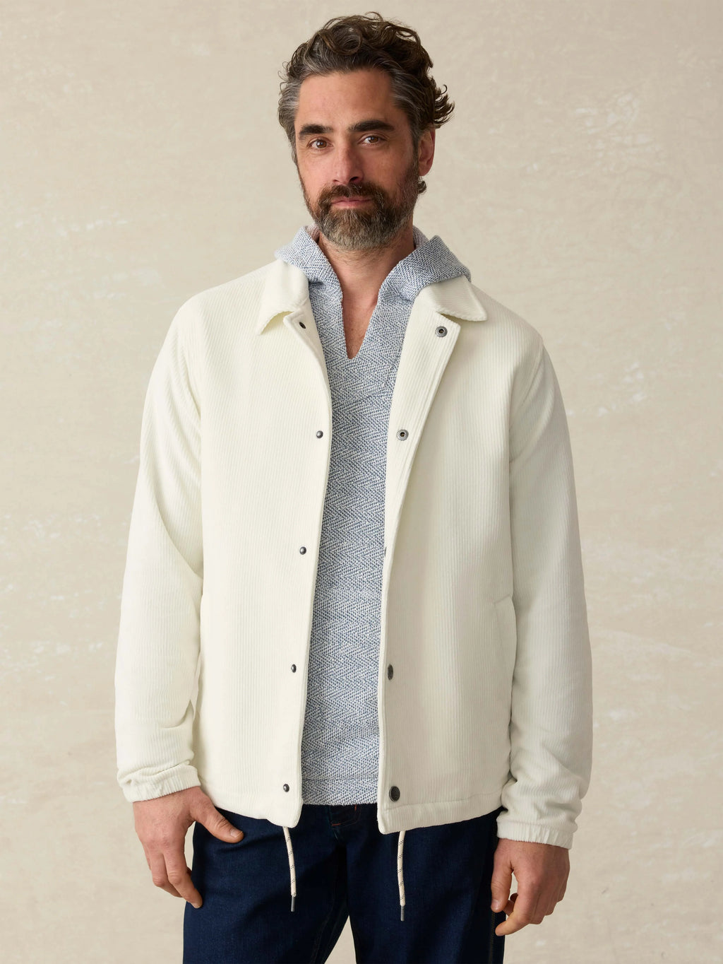 Corduroy Coaches Jacket - Stone