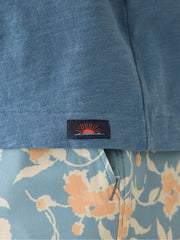 Short-Sleeve Sunwashed Regenerative Cotton V-Neck Tee - Blue Shore