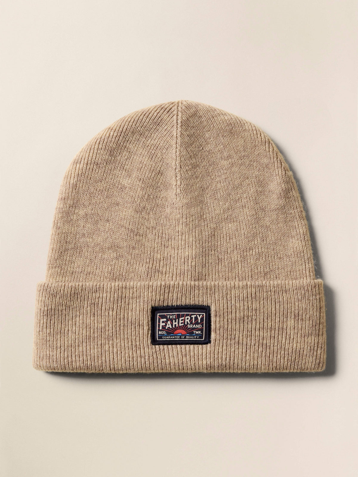 Faherty Logo Beanie - Oatmeal Heather