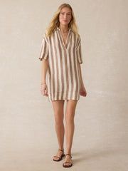 Palma Linen Dara Mini Dress - Cocoa Beach Stripe