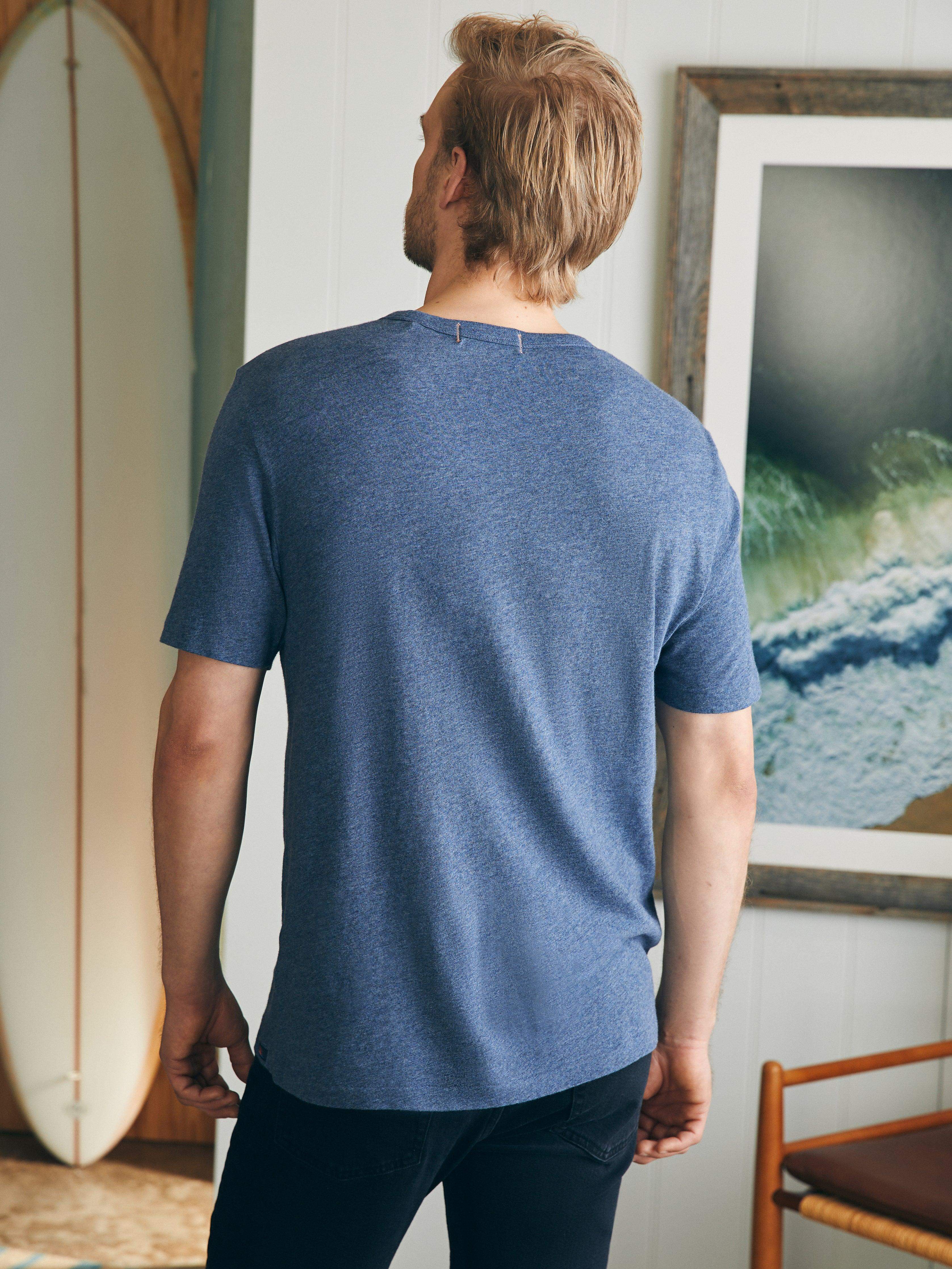 Short-Sleeve Vintage Chambray Tee - Glacial Navy Heather