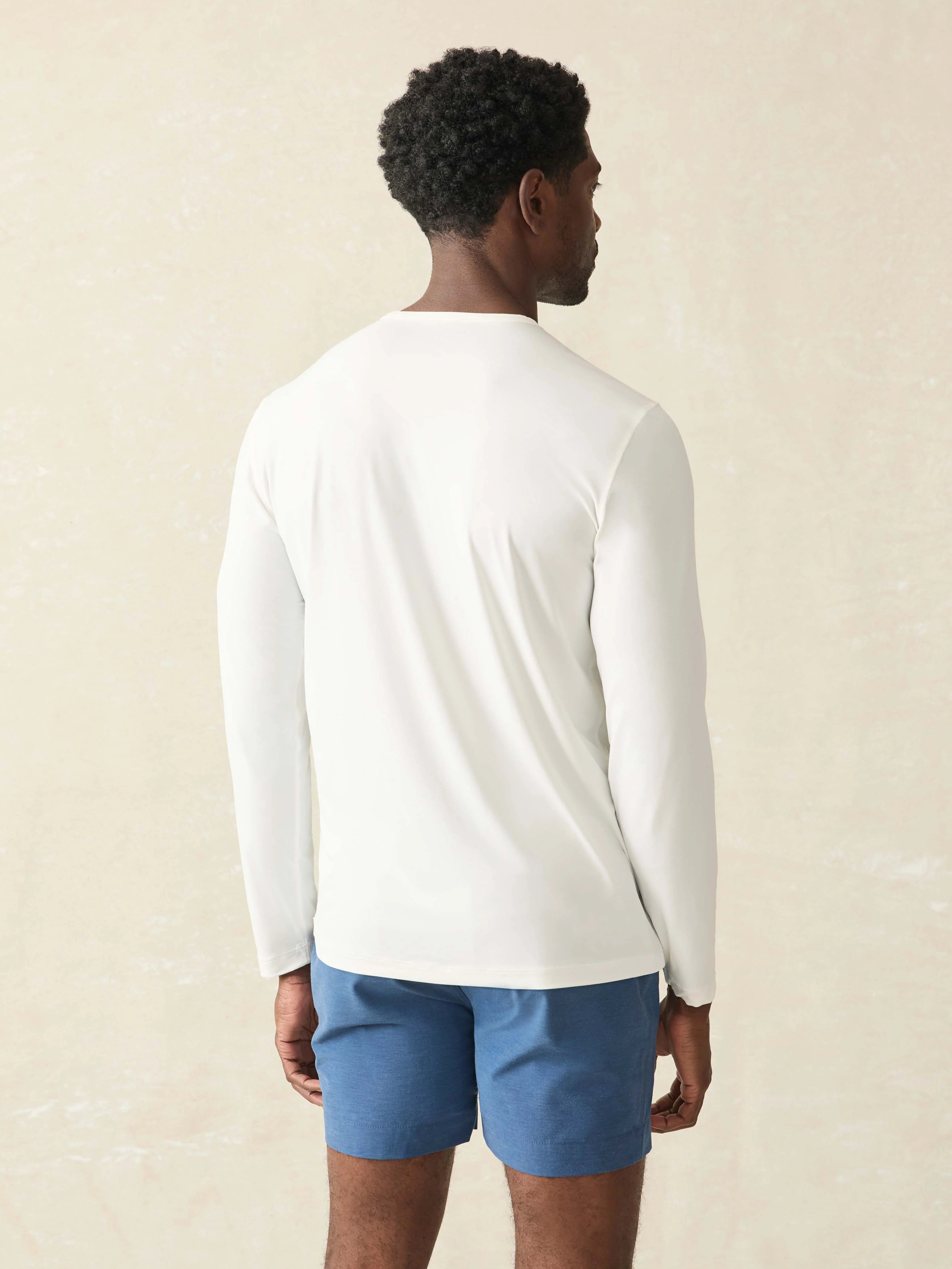 Shorelite Long-Sleeve Tech Tee - White Surf Stripe