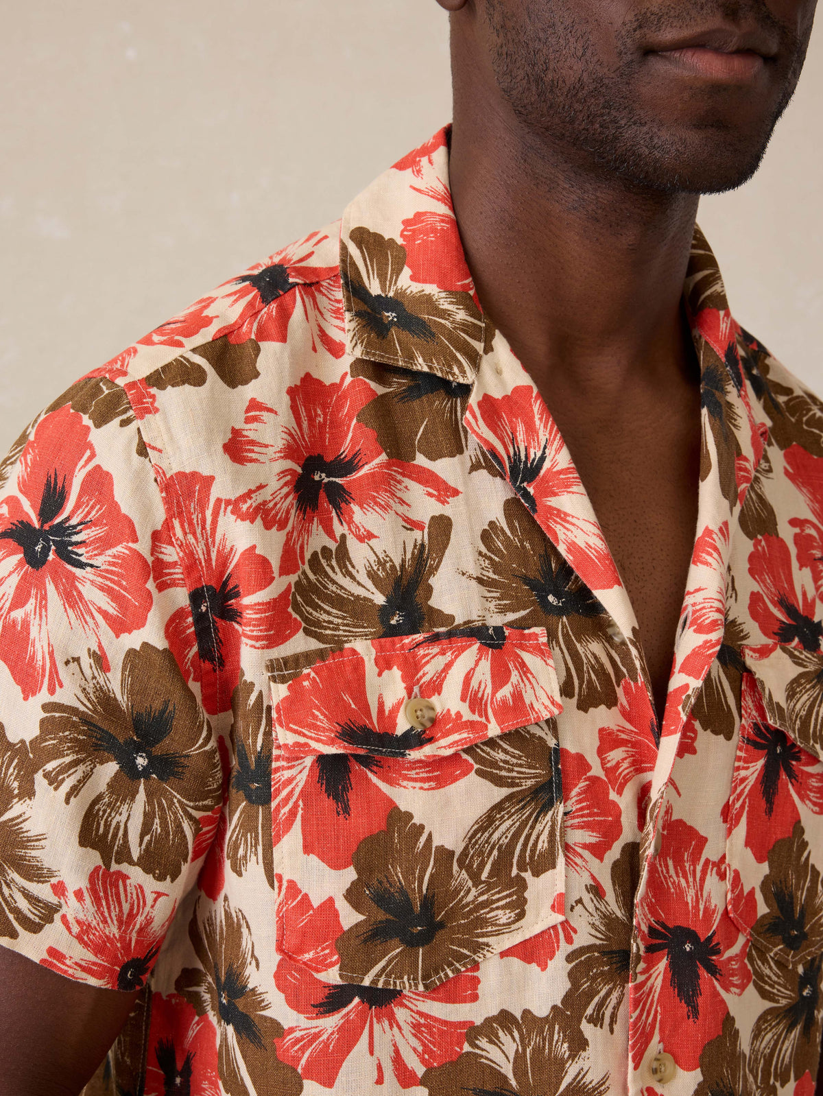 Short Sleeve Reserve Basque Camp Shirt - Wildwood Poppy