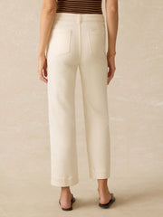 Stretch Terry Patch Pocket Ankle Pant - Egret