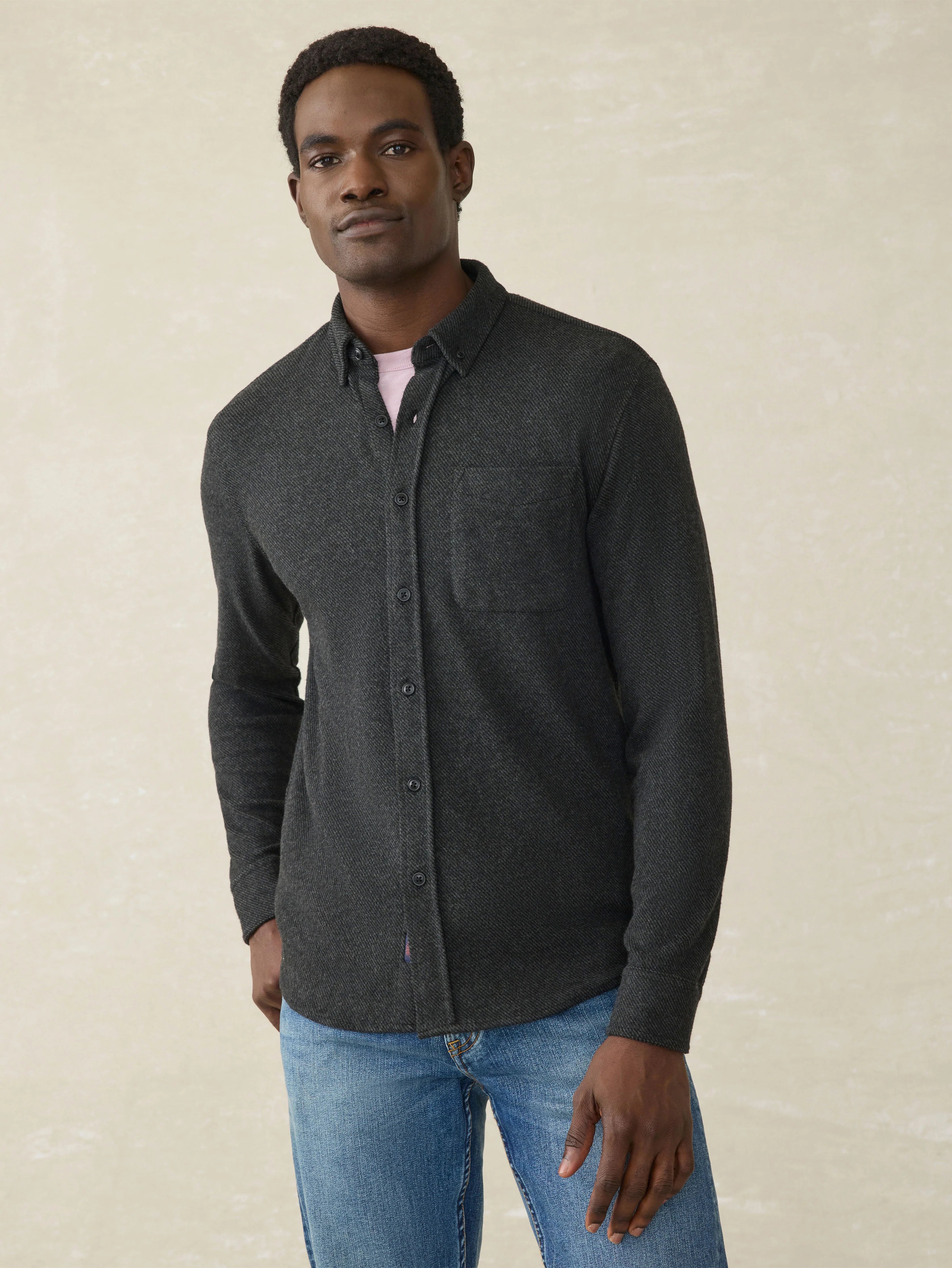 Legend™ Sweater Shirt (Single Pocket) - Heathered Black Twill