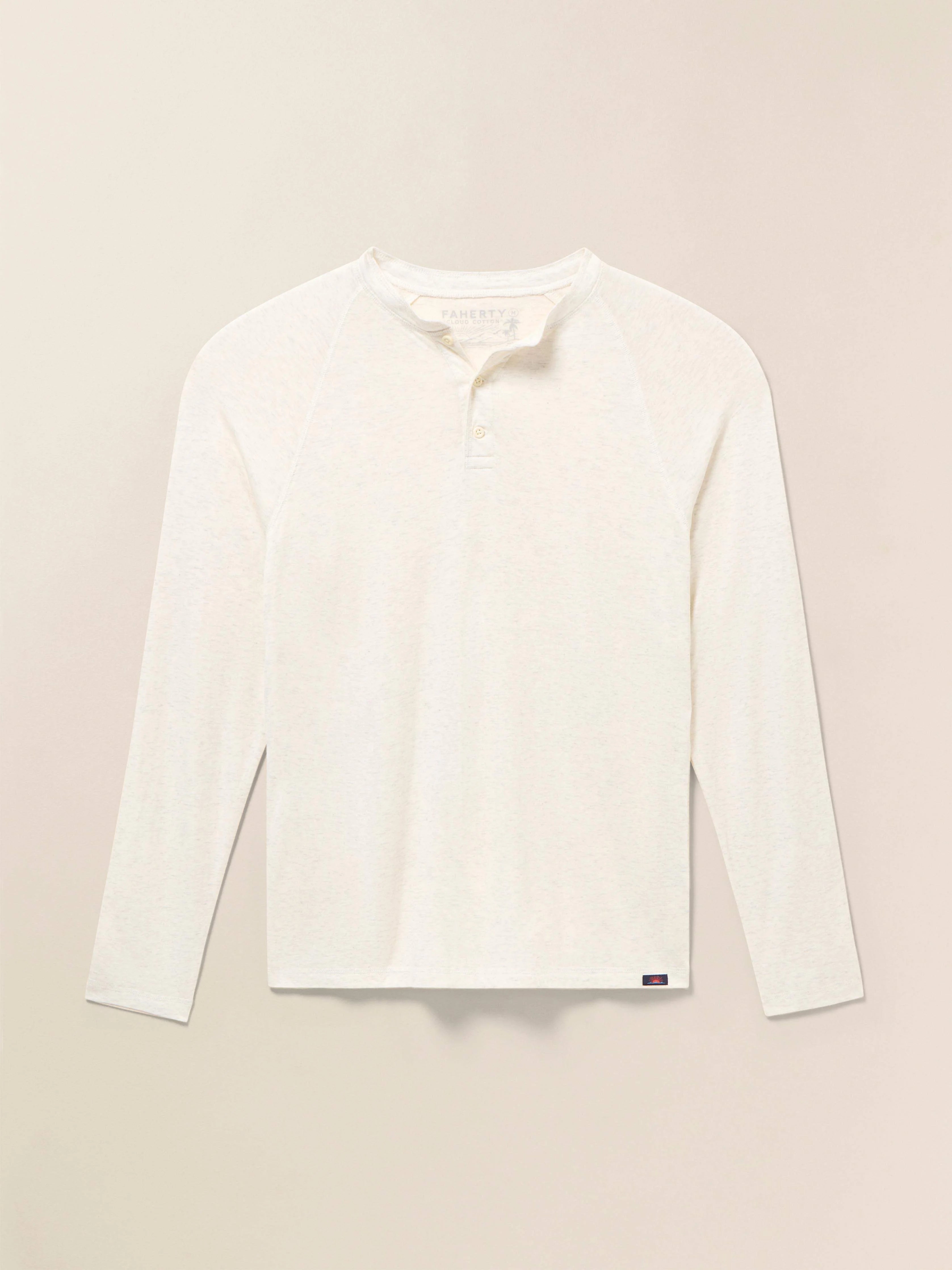 Long-Sleeve Cloud Henley (Tall) - Ivory Heather