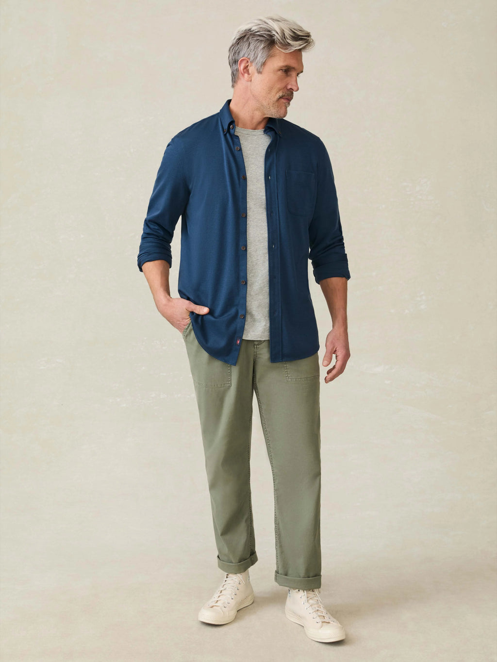 Coastline Knit Shirt - Blue Nights