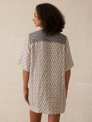 Paradise Point Linen Dress - Summer Pearl Blossom