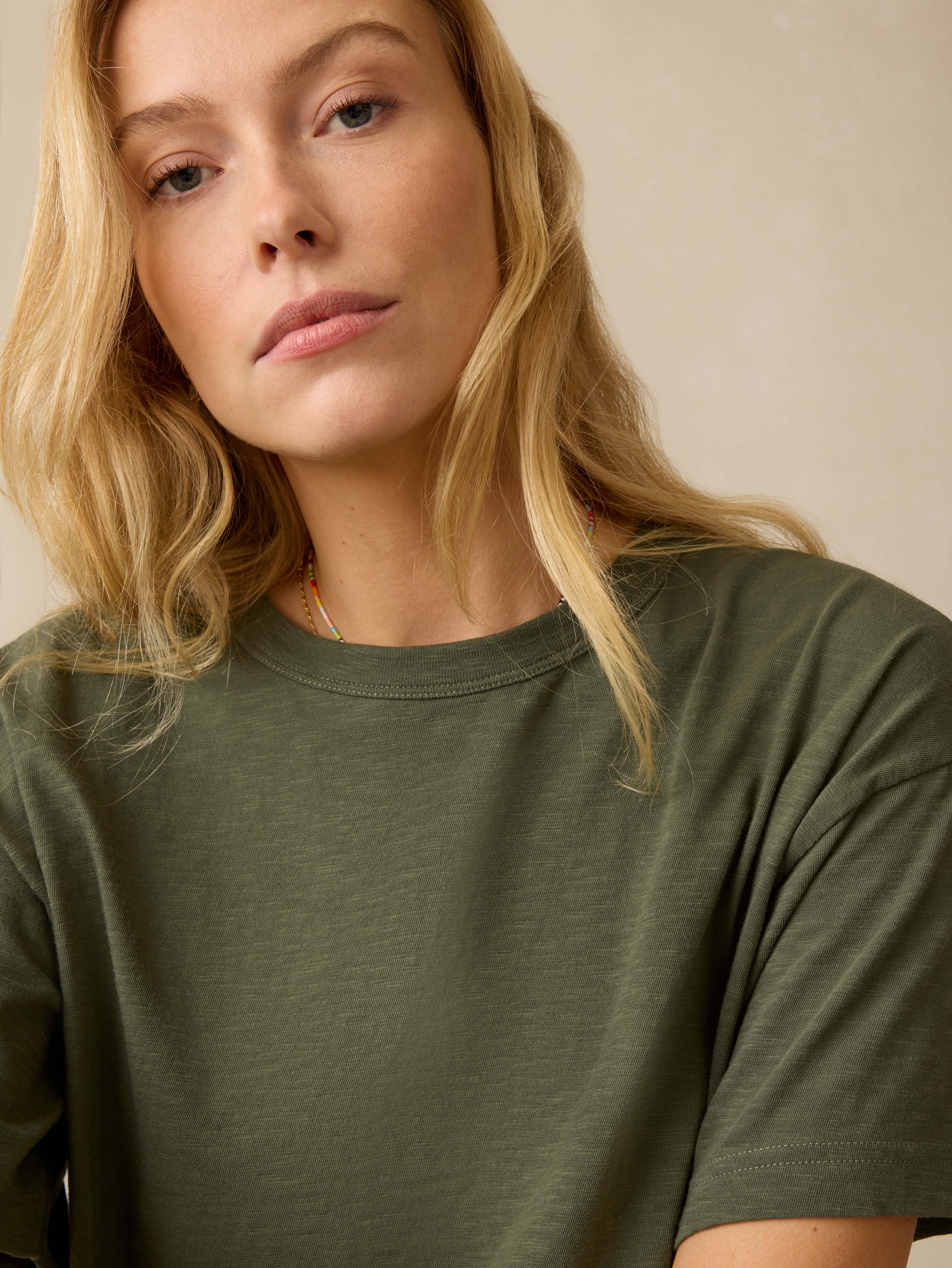 Sunwashed Regenerative Vintage Tee - Thyme