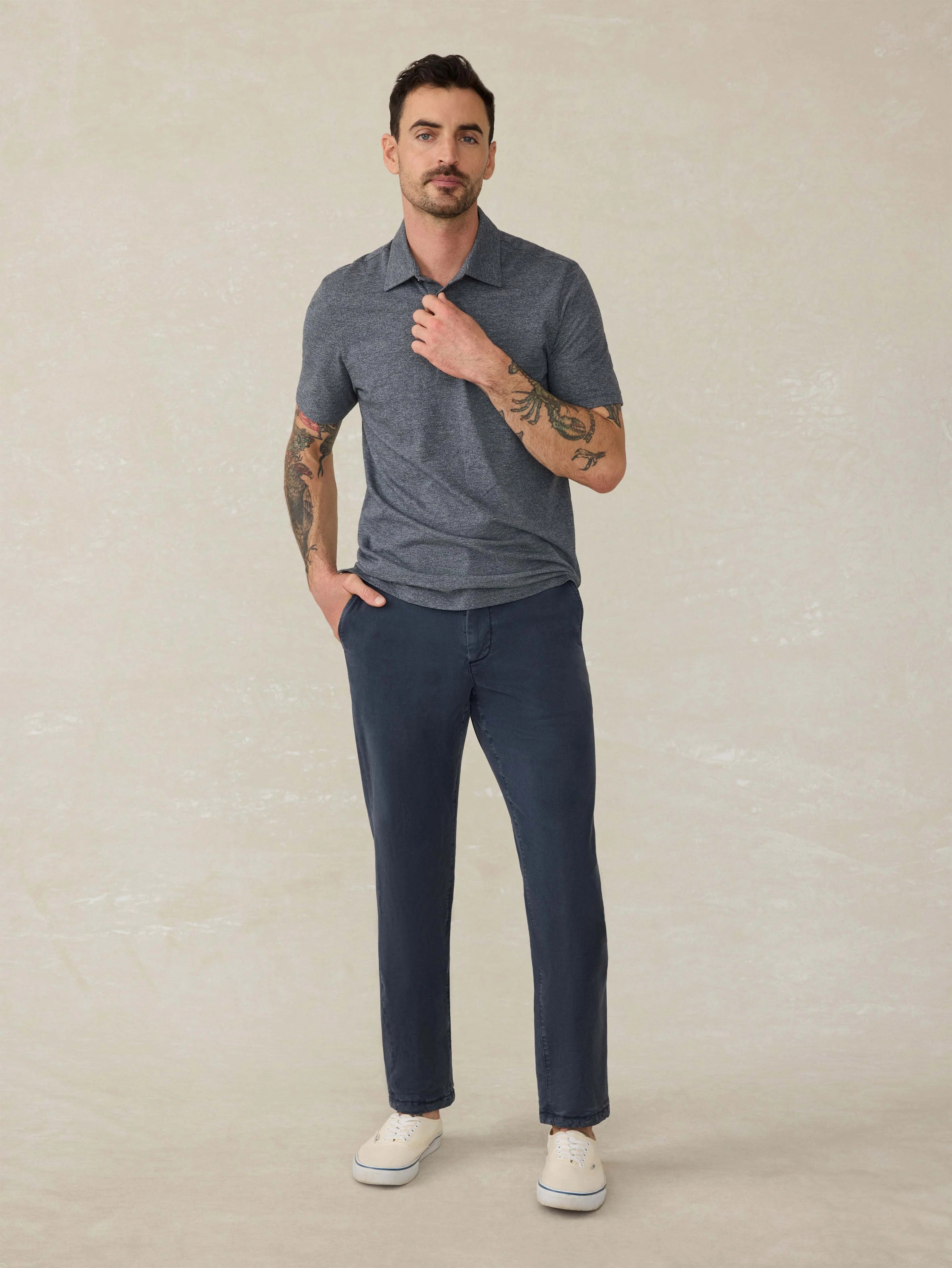 Short-Sleeve Movement™ Pique Polo - Dusty Iron Heather