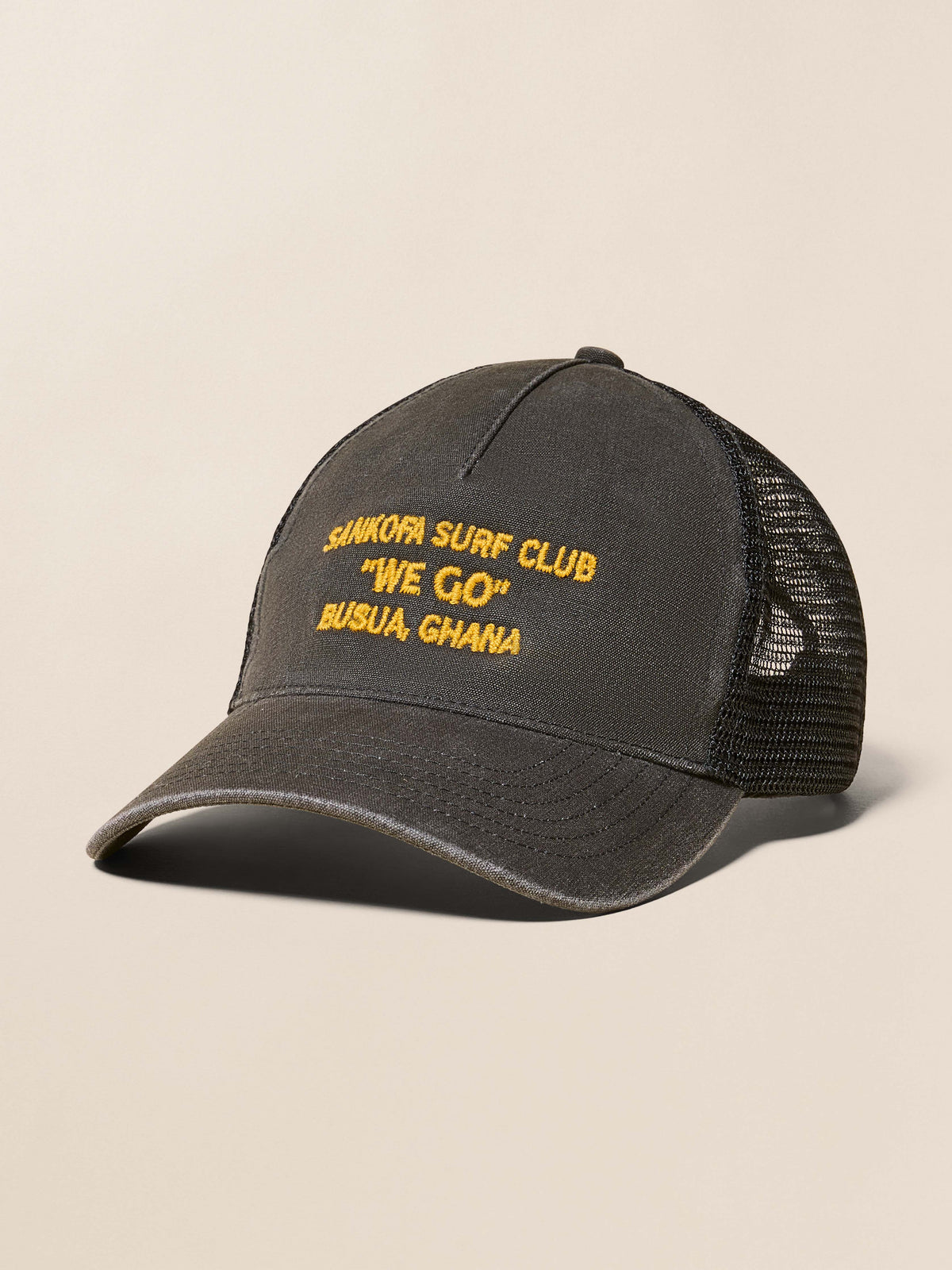 Surf Ghana Sankofa Trucker Hat - Mountain Black