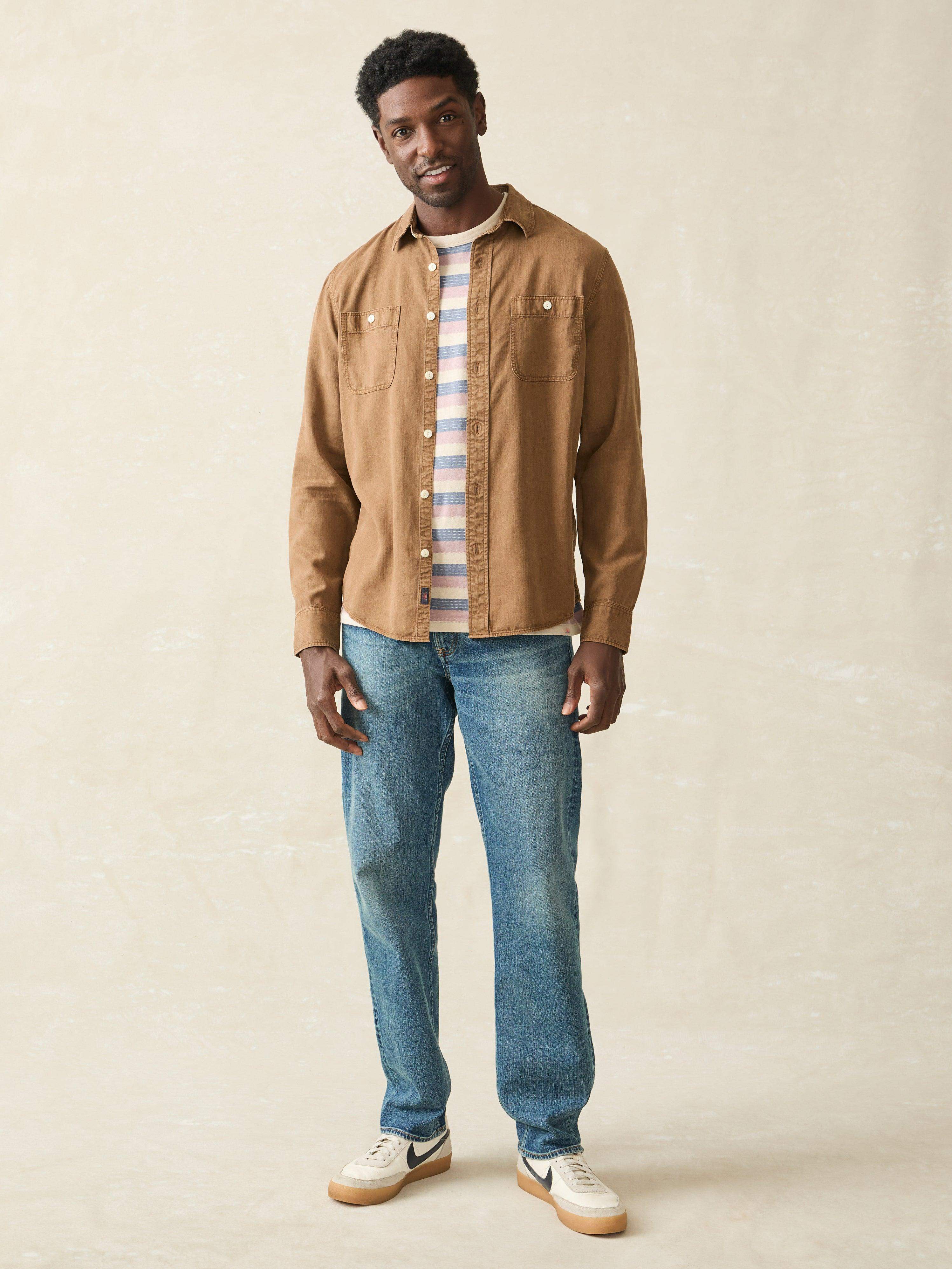 Tried \u0026 True Chambray Workshirt - Sahara Khaki