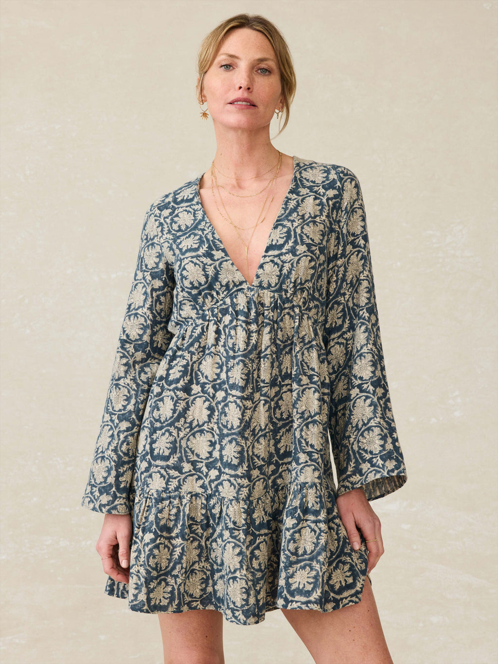 Dune Cotton Gauze Oceana Dress - Tranquil Tides Print