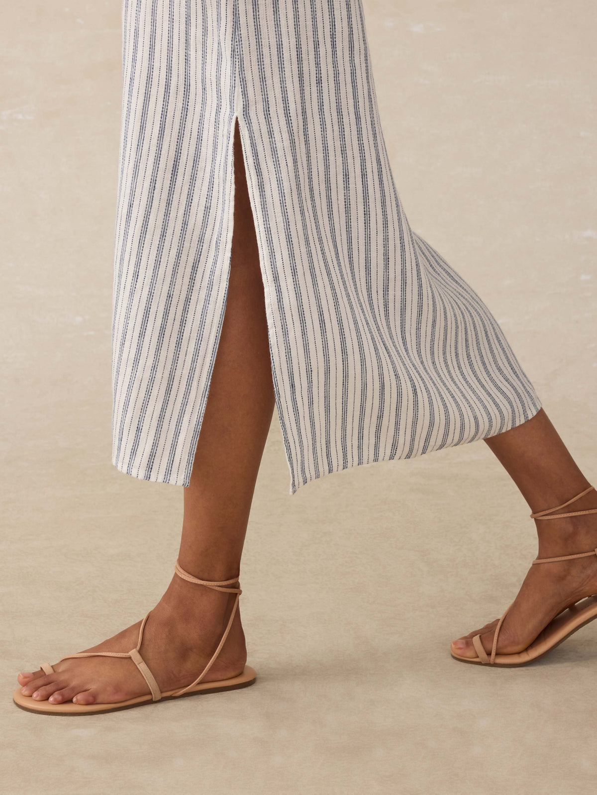 Sienna Linen Sun Dress - Oceanside Stripe