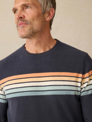 Cabana Towel Terry Crewneck - Seacoast Sunrise Stripe
