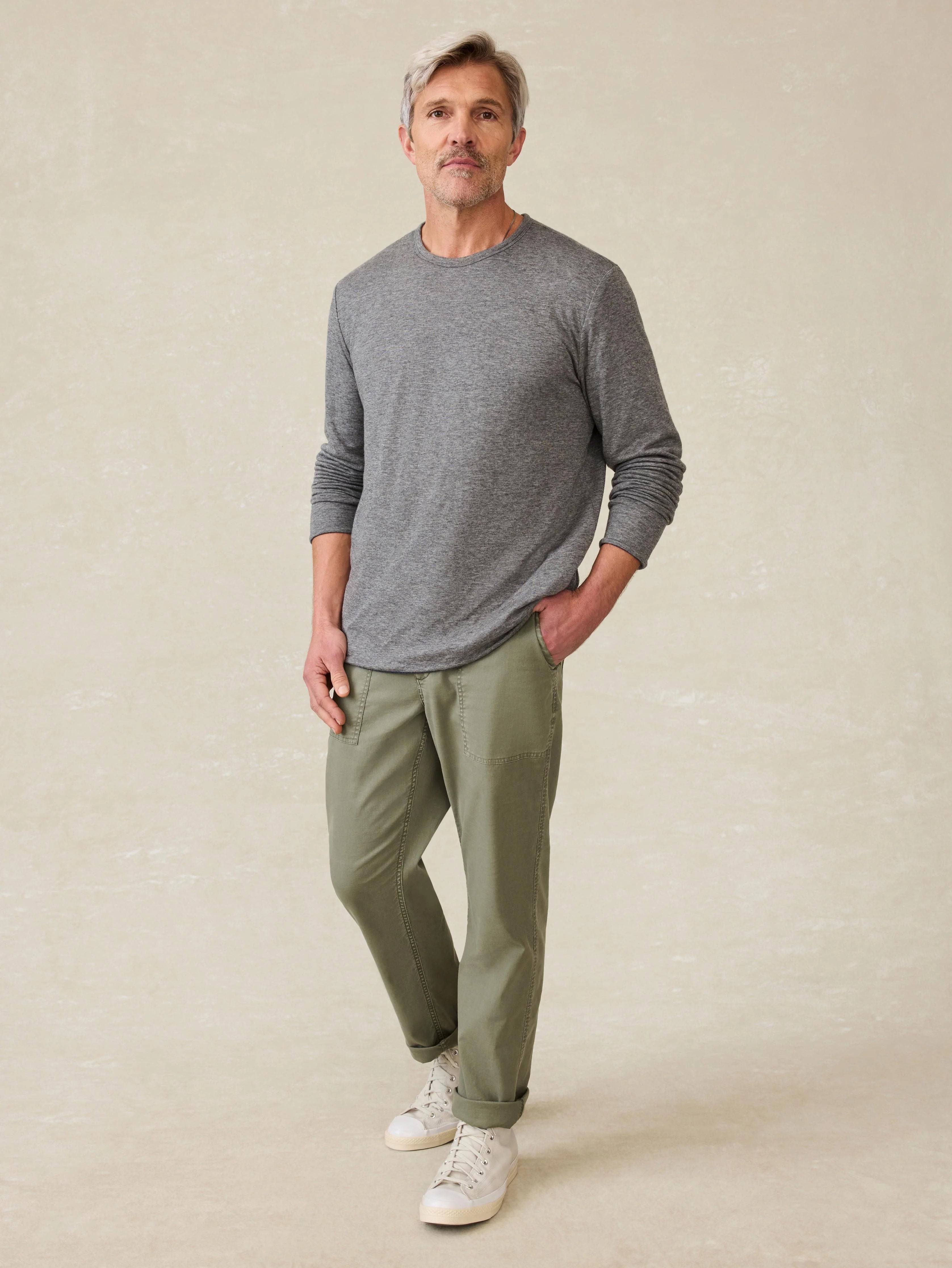 Cloud™ Reversible Crew - Medium Grey Heather Navy Heather