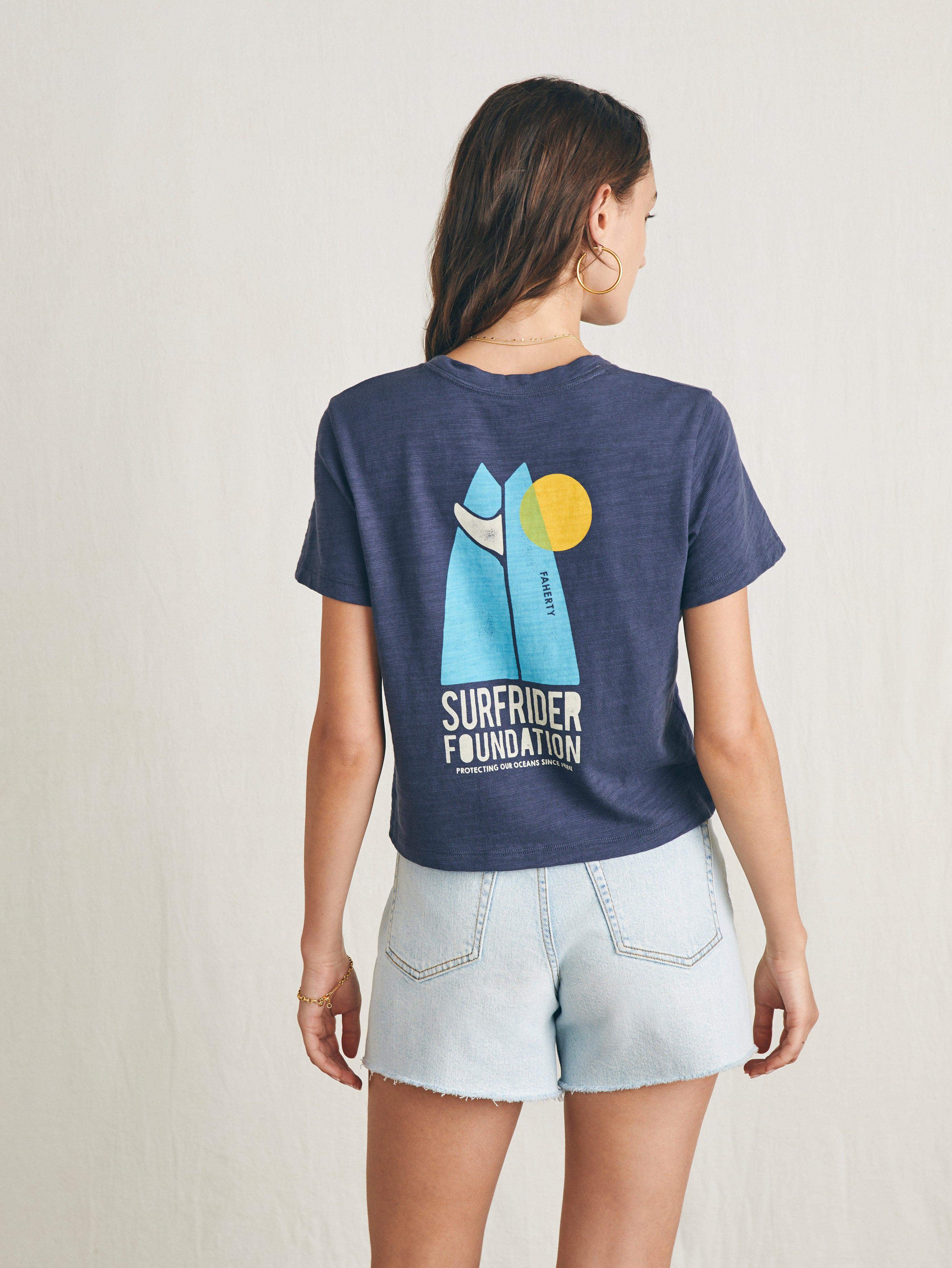 Surfrider Sunwashed Cropped Tee - Dune Navy