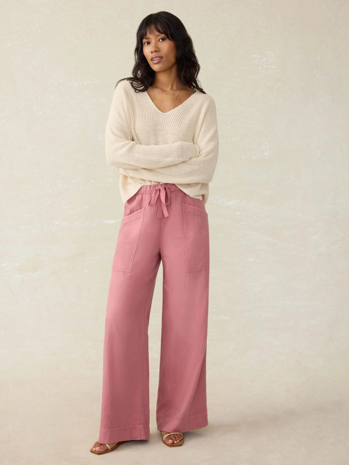 Topanga Drape Pant - Withered Rose