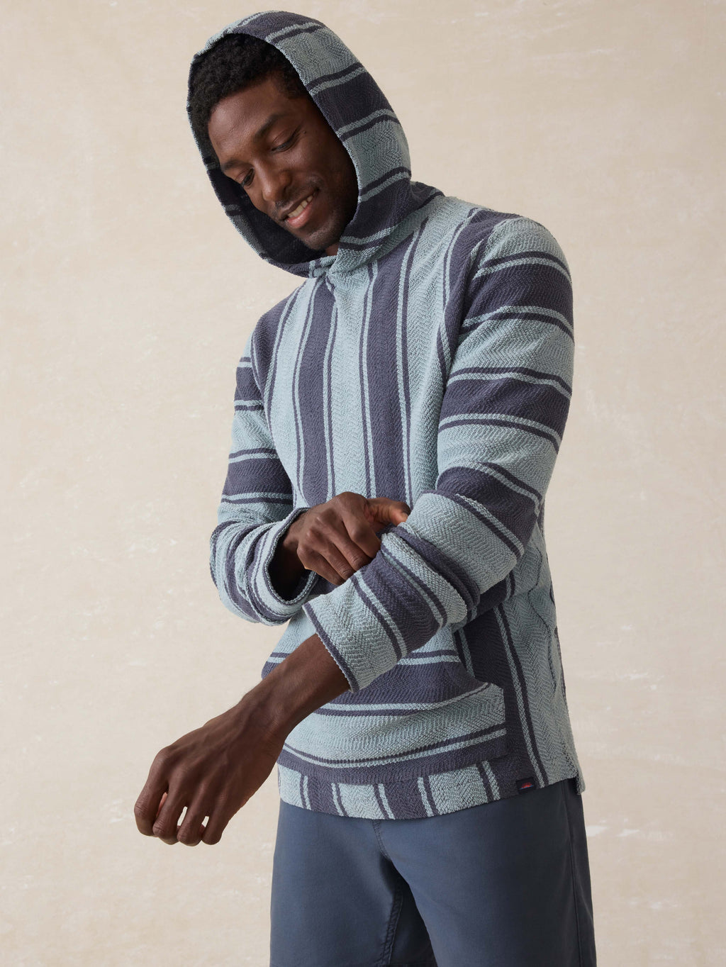 Whitewater Hoodie - Teal Channel Stripe