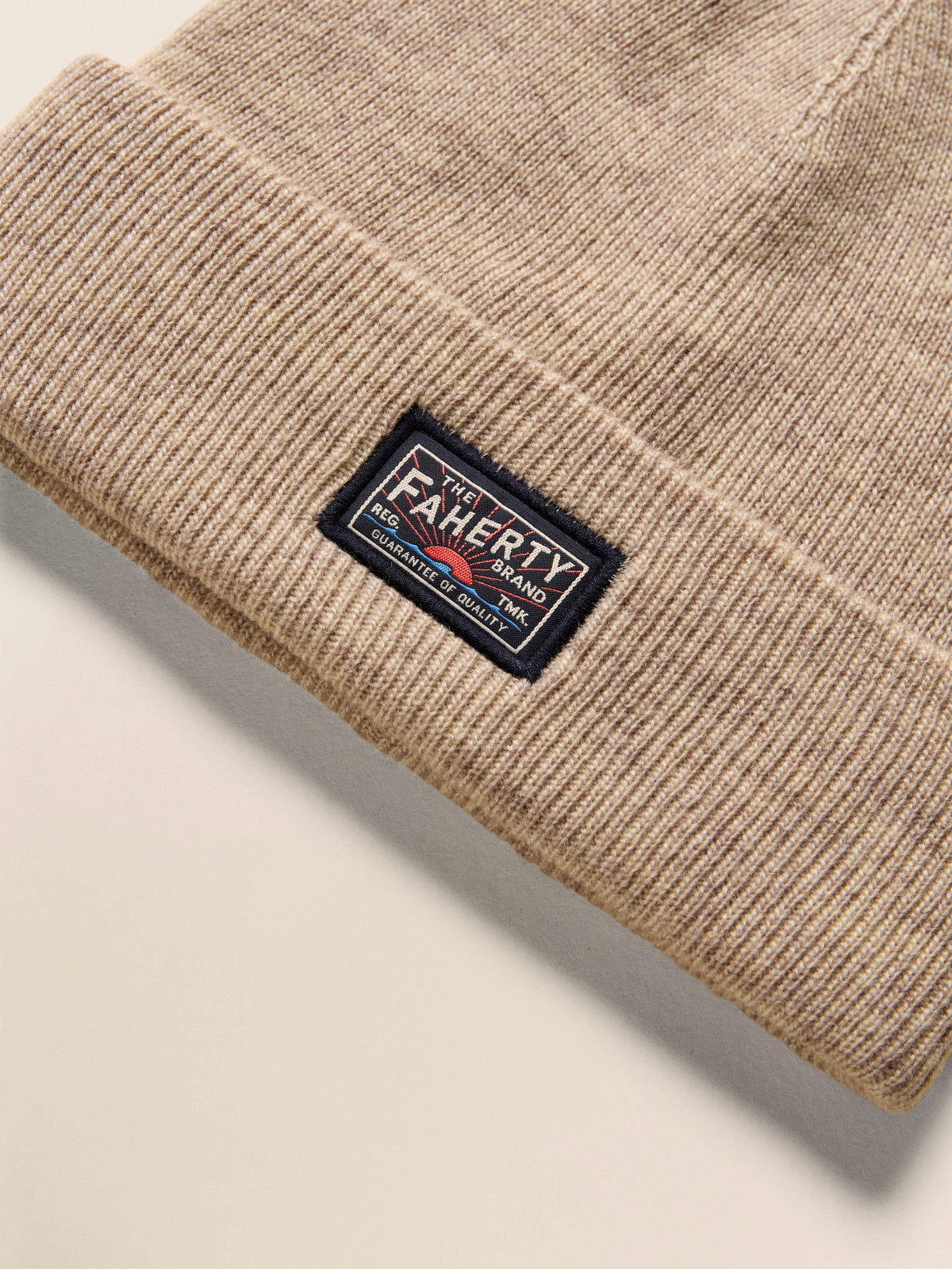 Faherty Logo Beanie - Oatmeal Heather