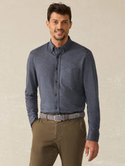 Coastline Knit Shirt - Twilight Houndstooth
