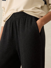 Legend™ Lounge Wide Leg Pant - Heathered Black Twill