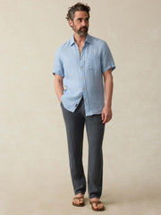 Linen Drawstring Pant - Washed Black