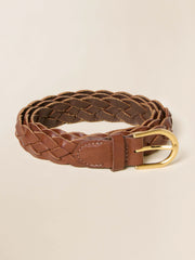 Women's Braided Belt - Saddle Brown