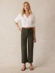 Stretch Terry Patch Pocket Ankle Pant - Forest Olive