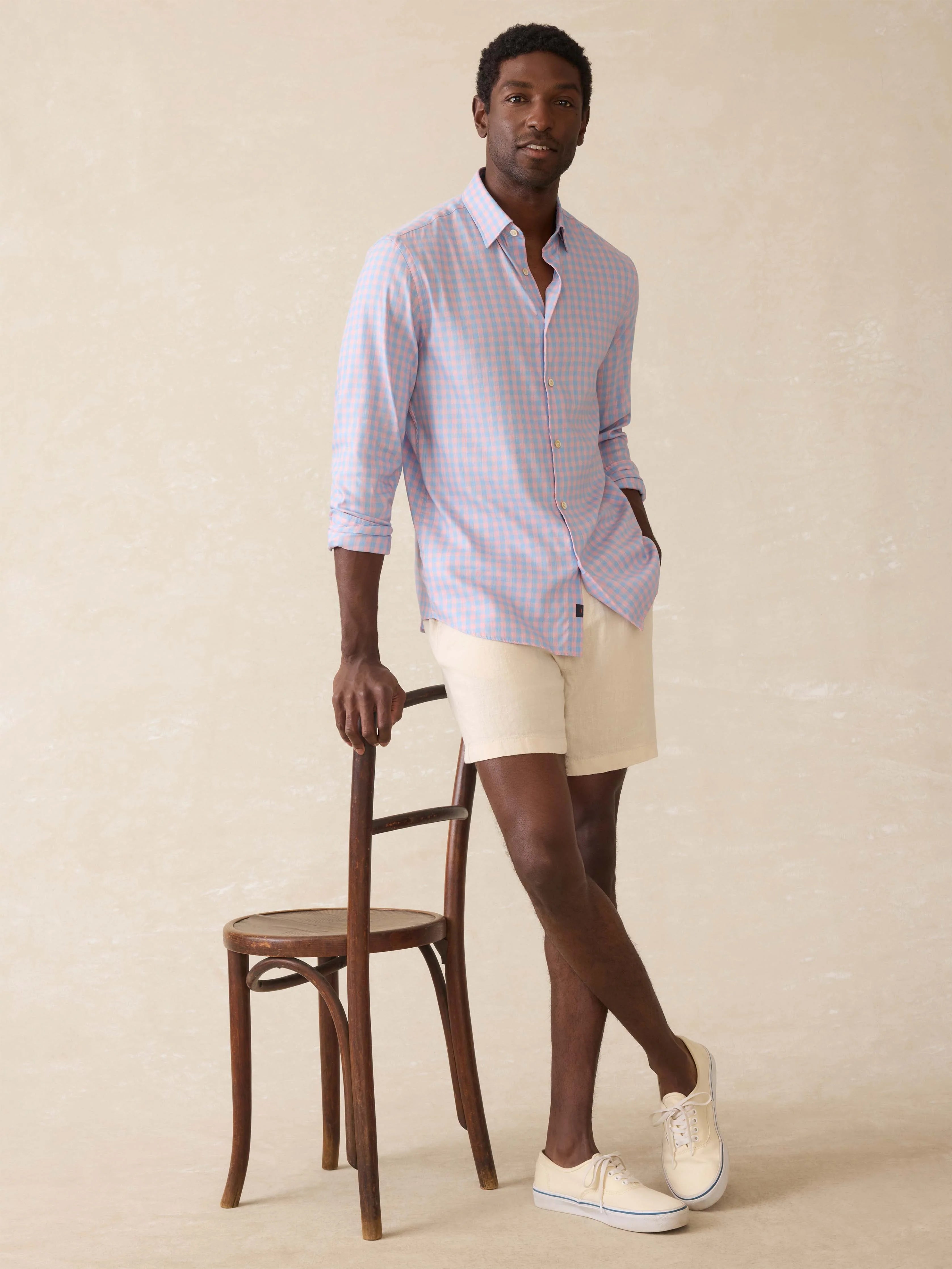 Movement™ Monterey Shirt - Coral Sky Gingham
