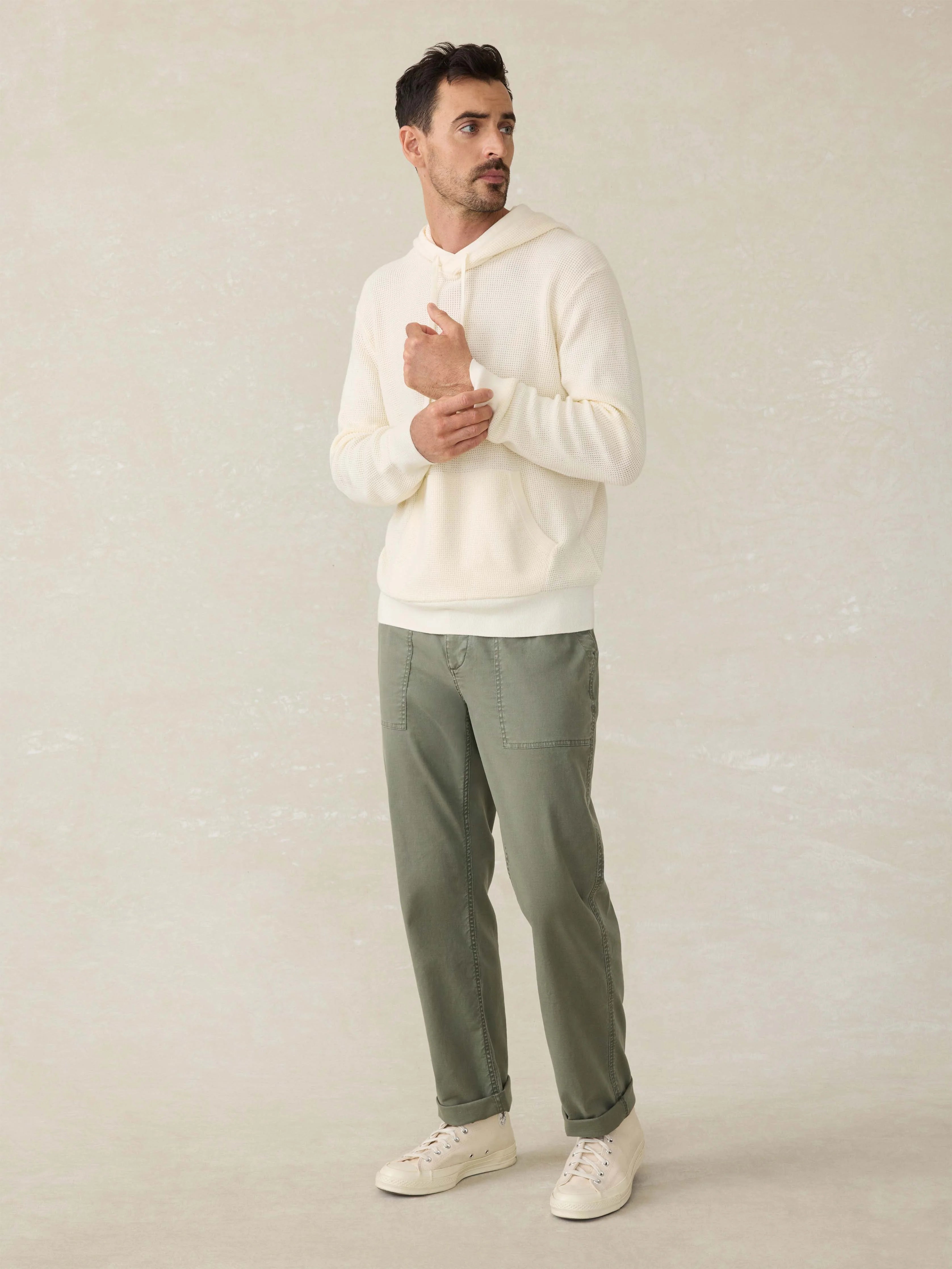 Sunwashed Sweater Hoodie - White Shell