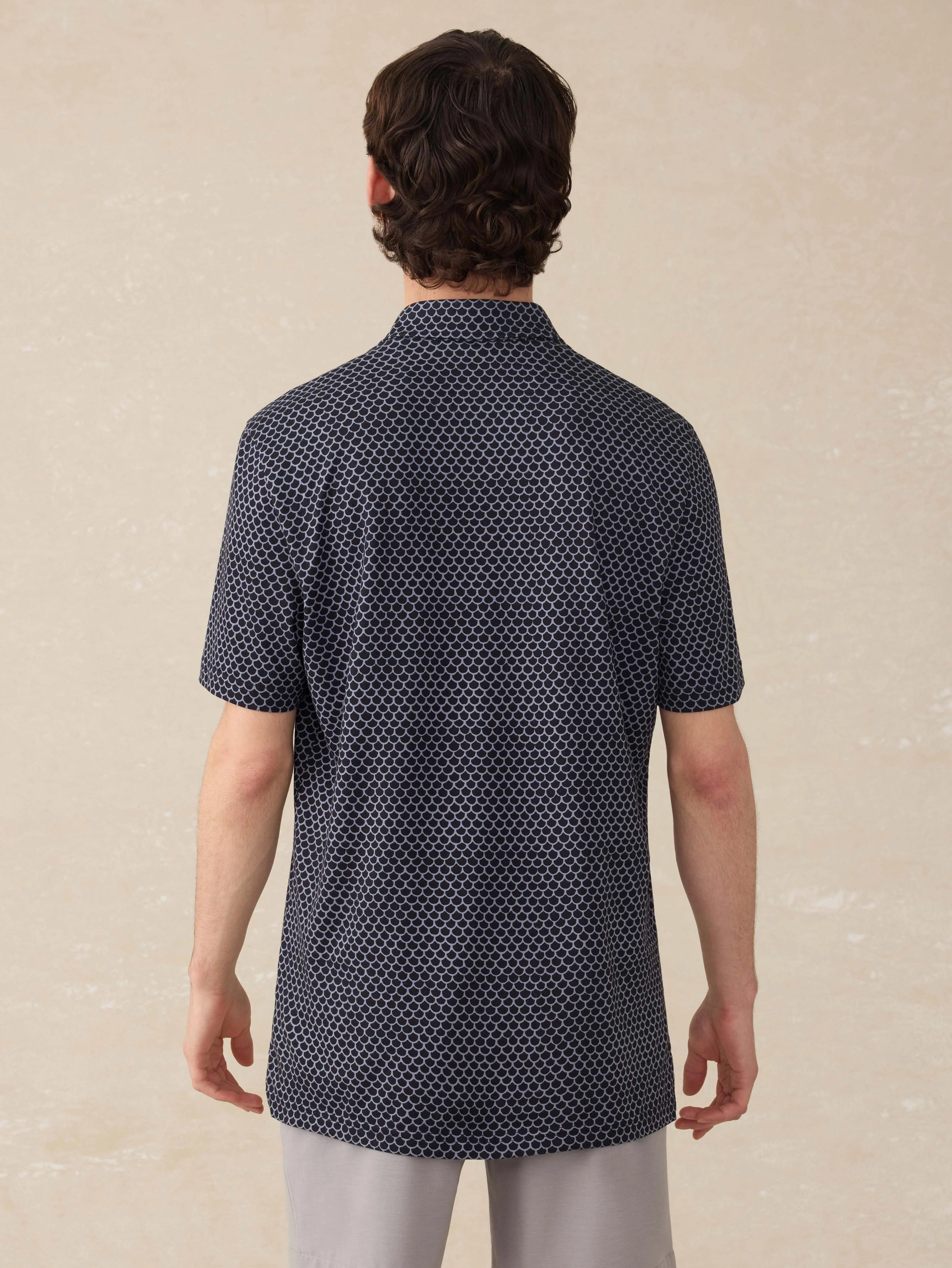 Short-Sleeve Movement™ Pique Polo - Midnight Fishscale