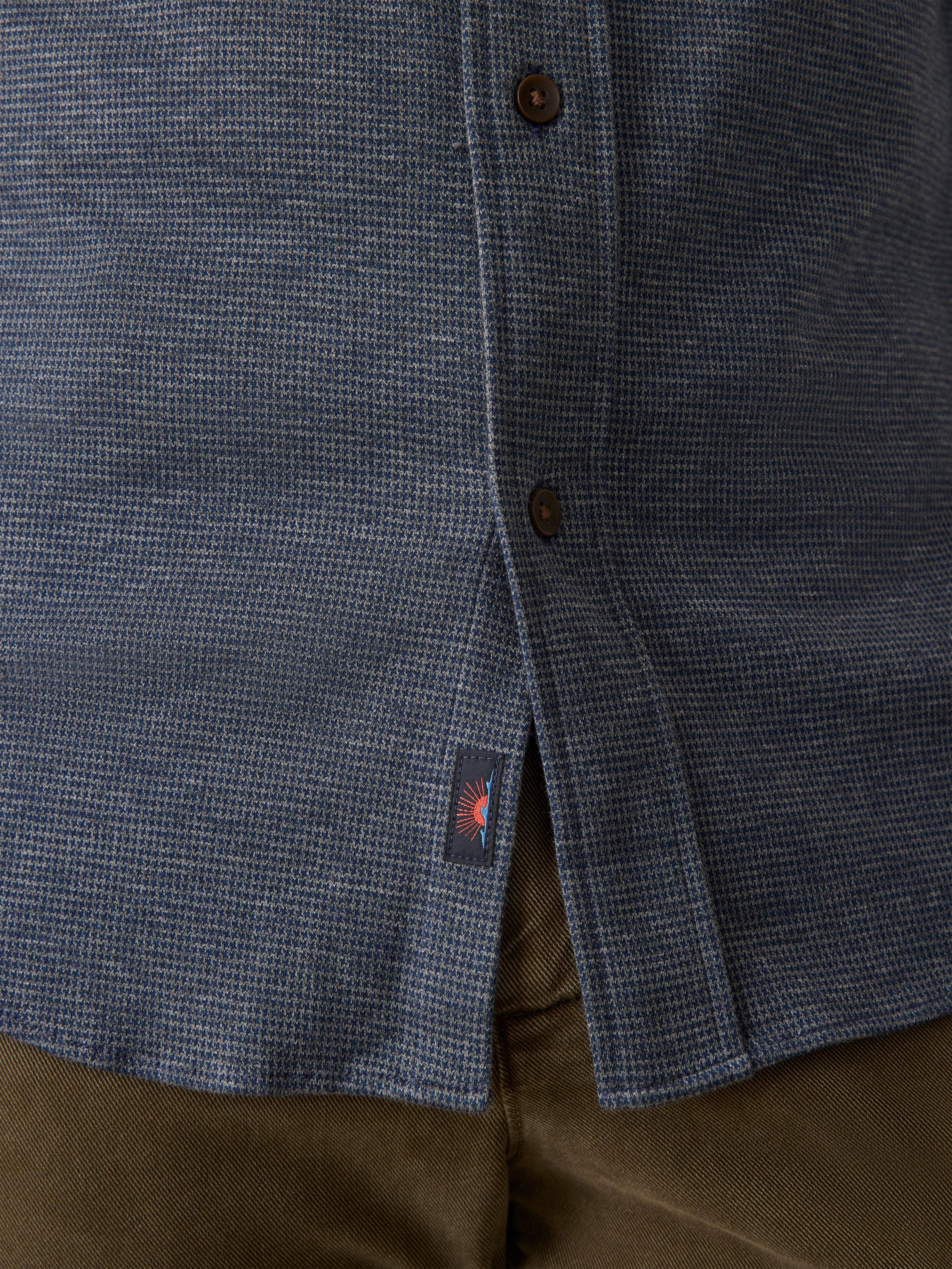 Coastline Knit Shirt - Twilight Houndstooth