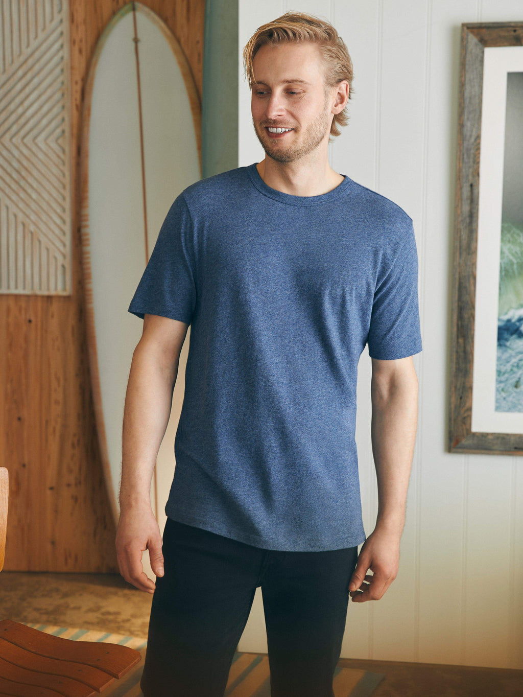 Short-Sleeve Vintage Chambray Tee - Glacial Navy Heather
