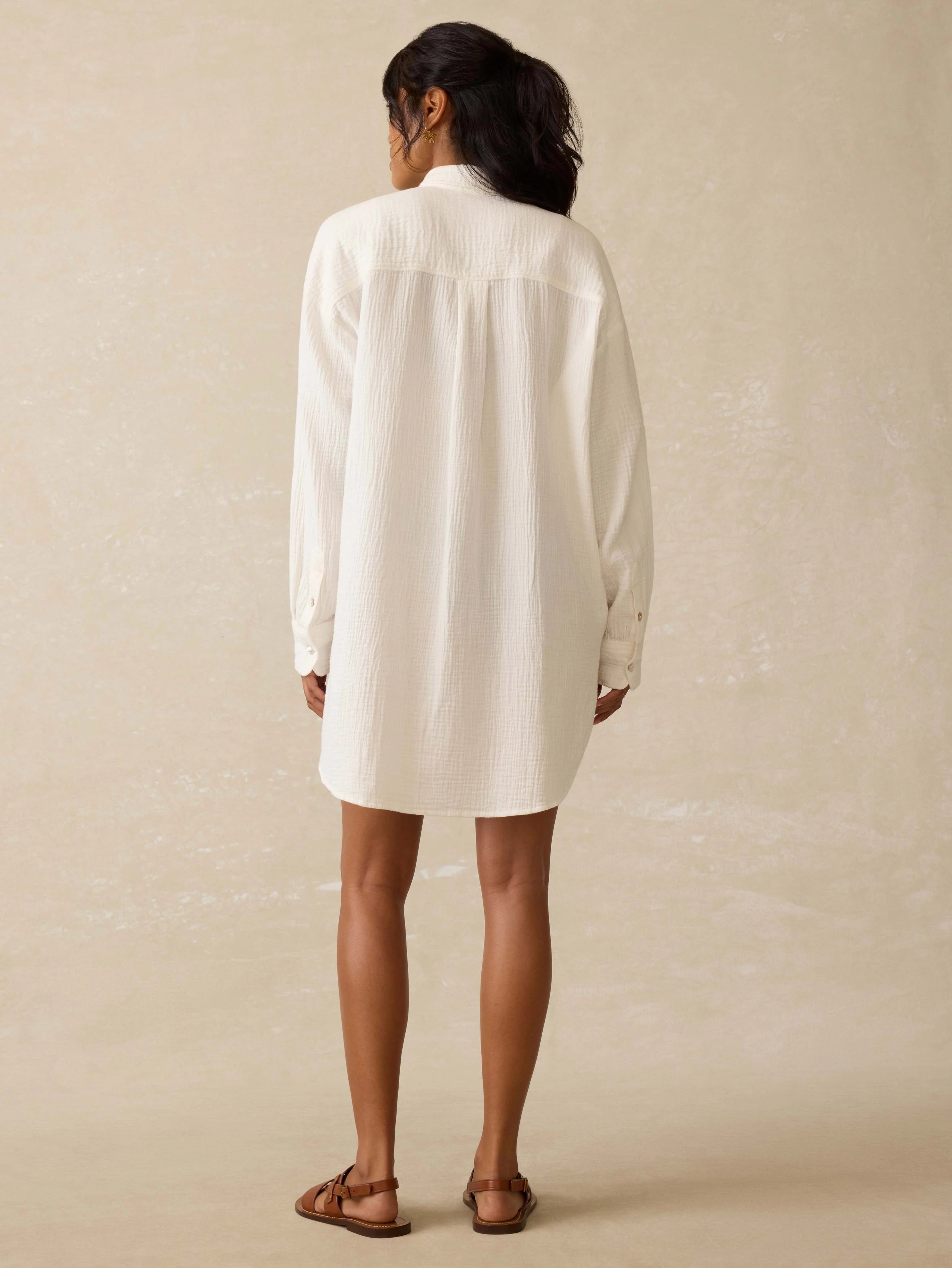 Dune Cotton Gauze Haze Coverup - White