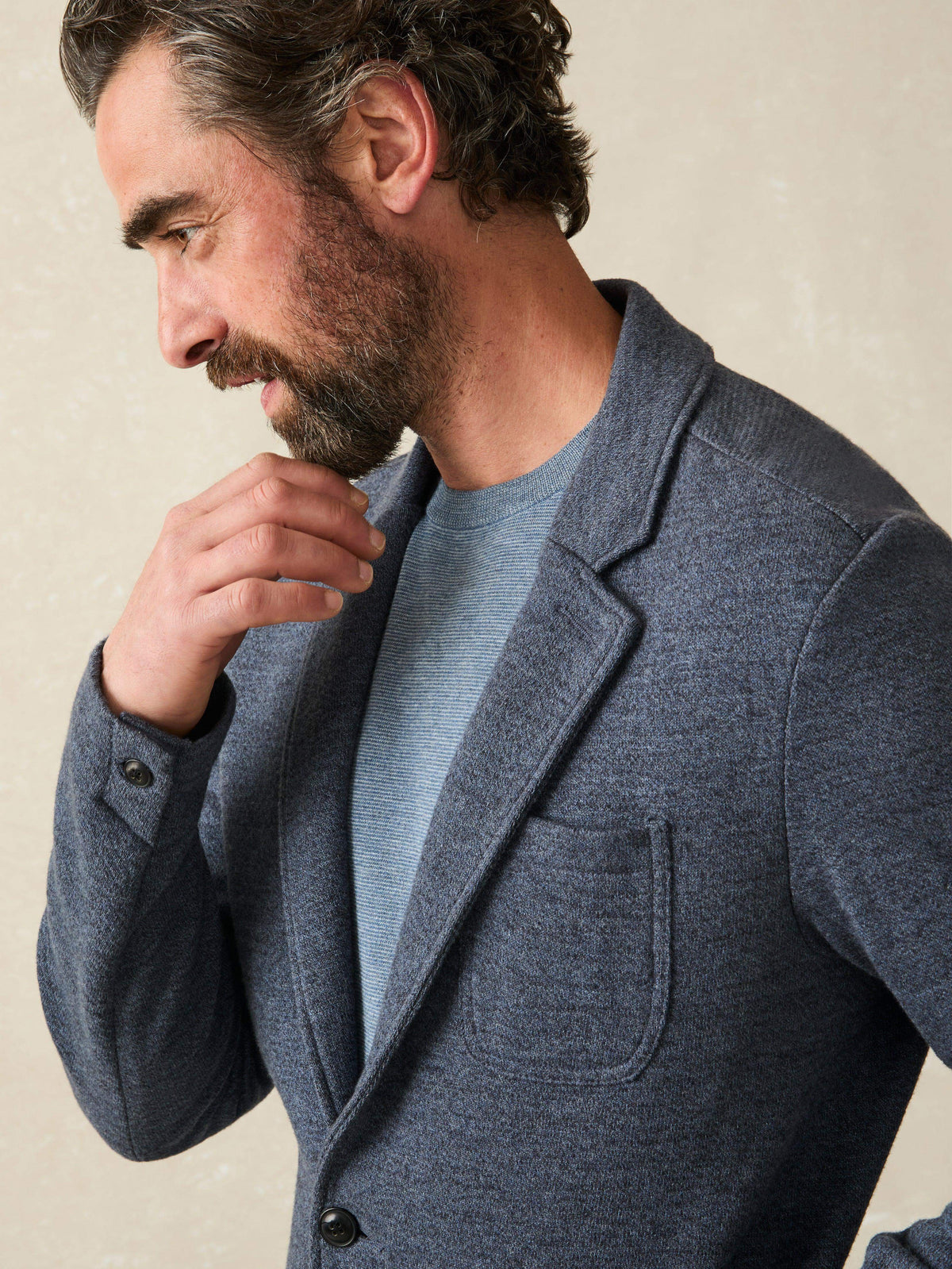 Inlet Knit Blazer (Tall) - Deep Navy Melange