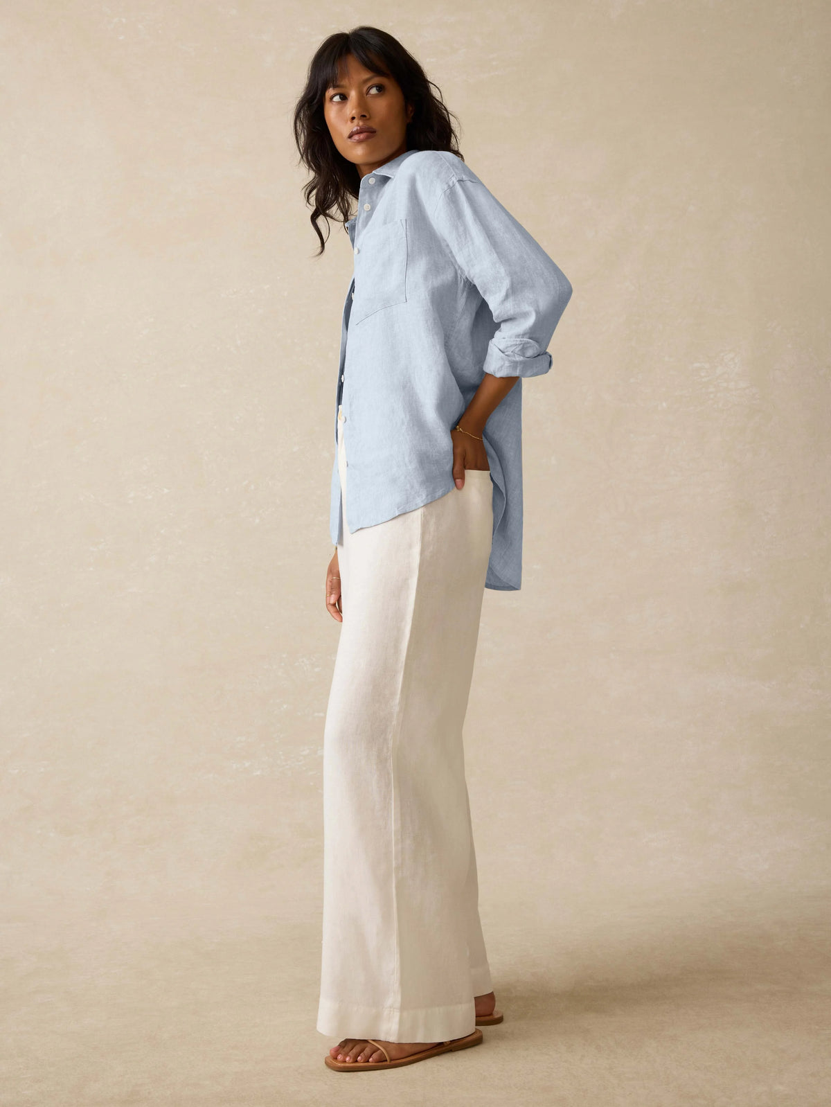 Laguna Linen Relaxed Shirt - Blue Fog