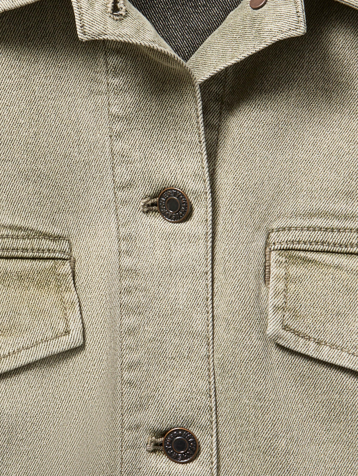 Sunwashed Denim Utility Jacket - Olive Haze Wash