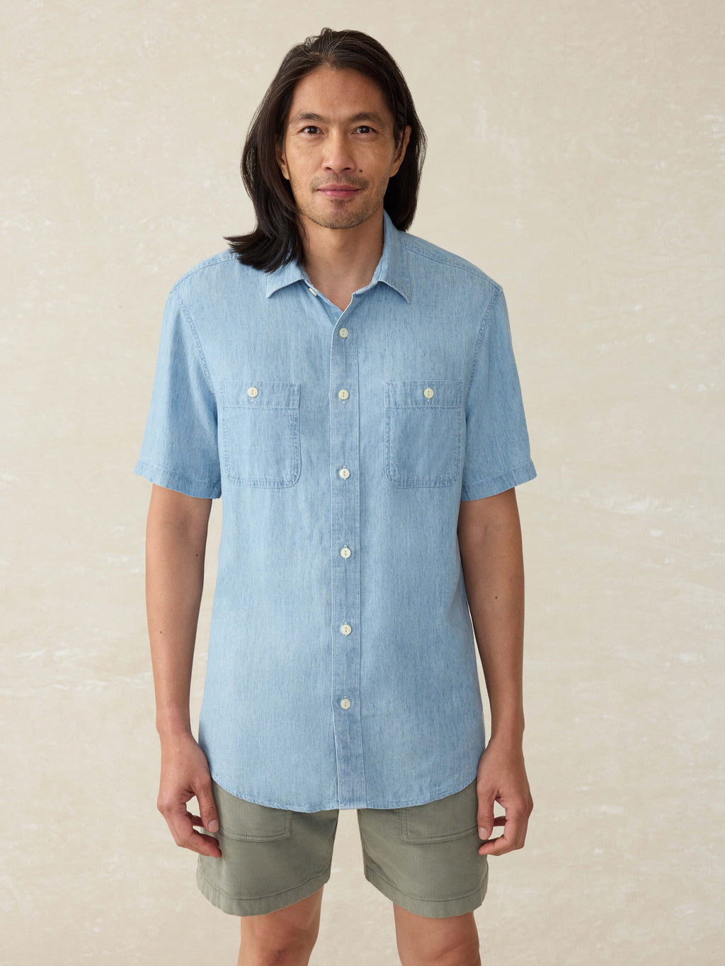 Short-Sleeve Tried and True Chambray Shirt - Vintage Indigo