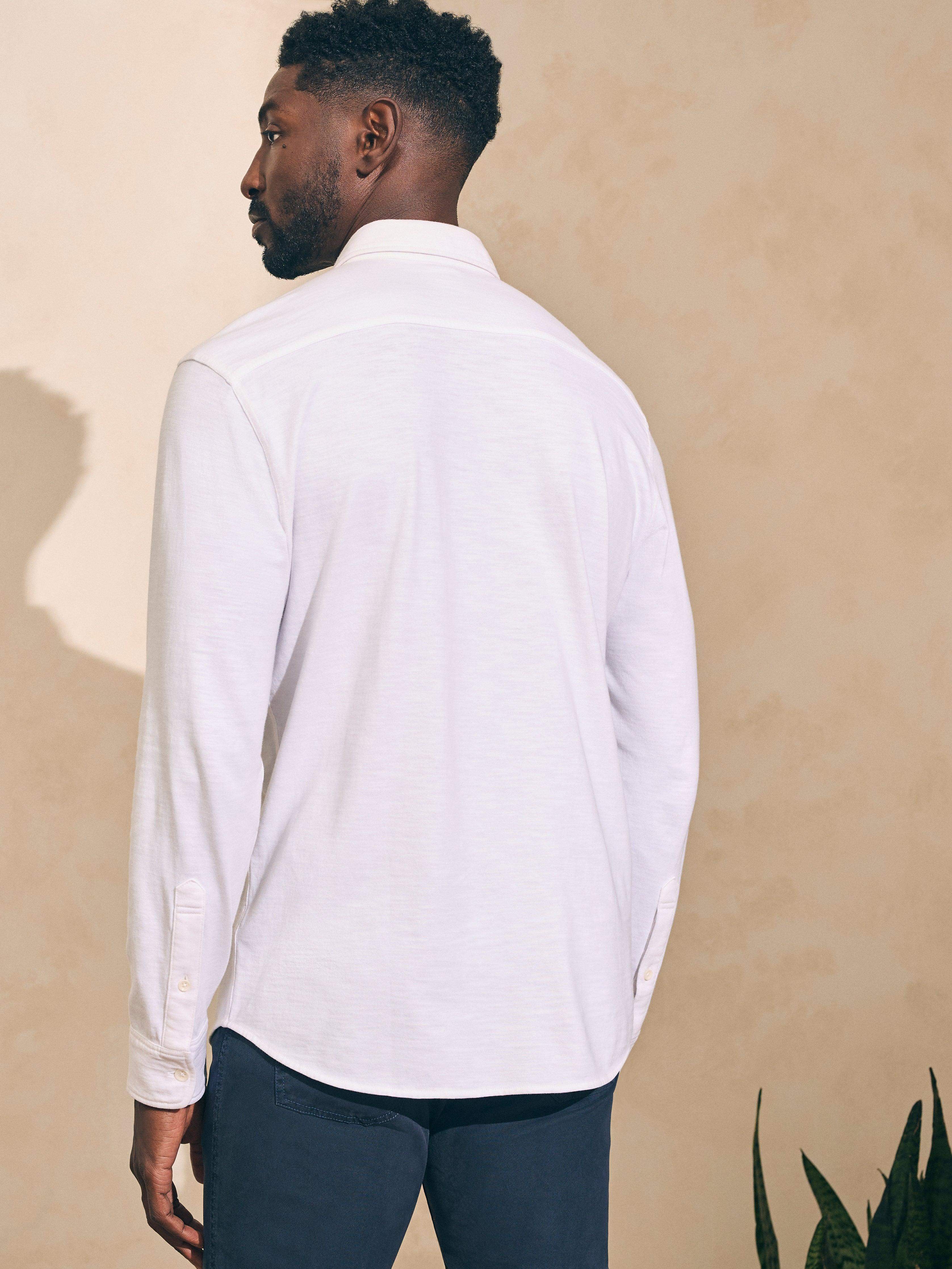 Sunwashed Knit Shirt (Single Pocket) (Tall) - White