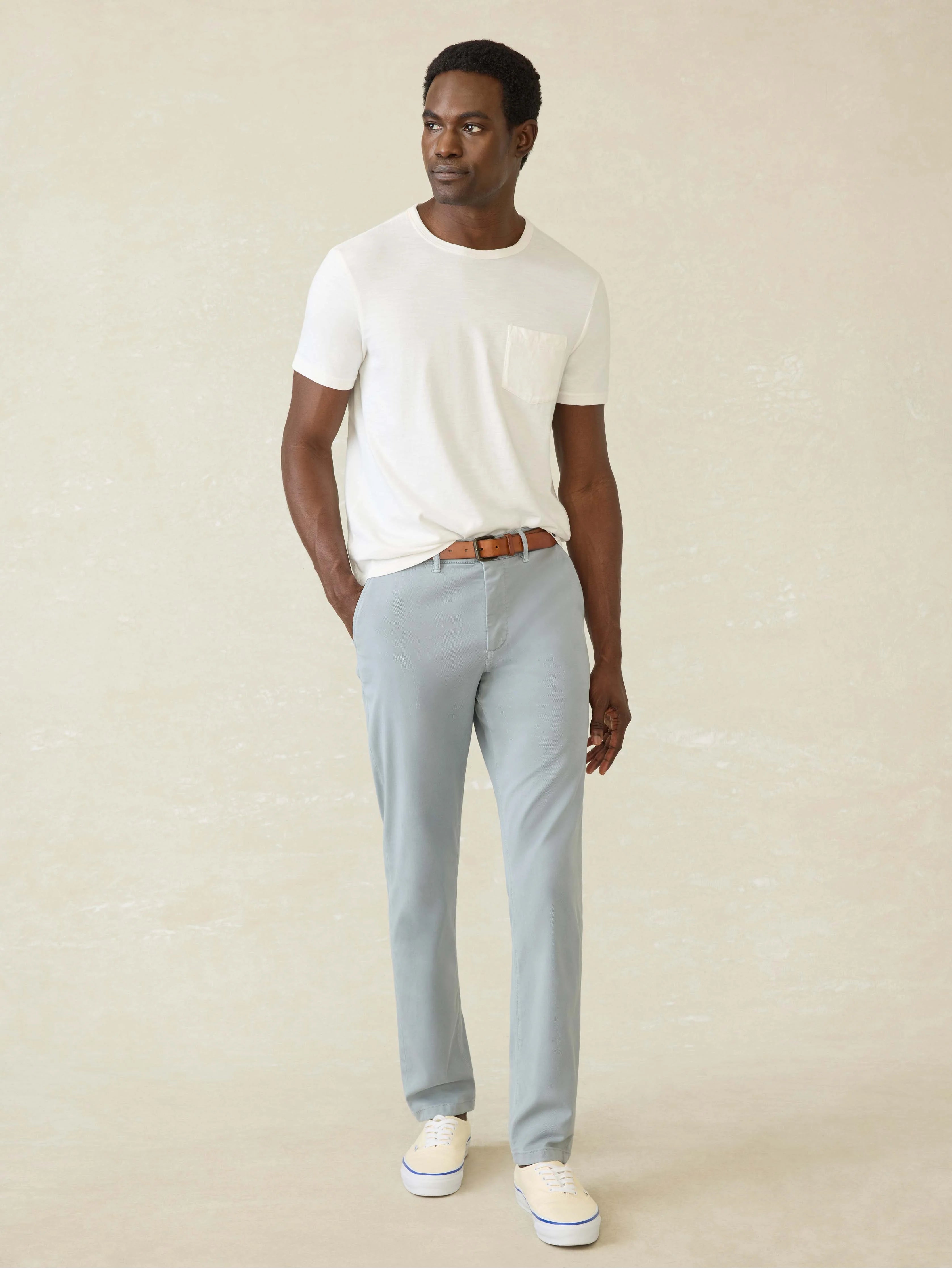 Sunwashed Regenerative Pocket Tee - White